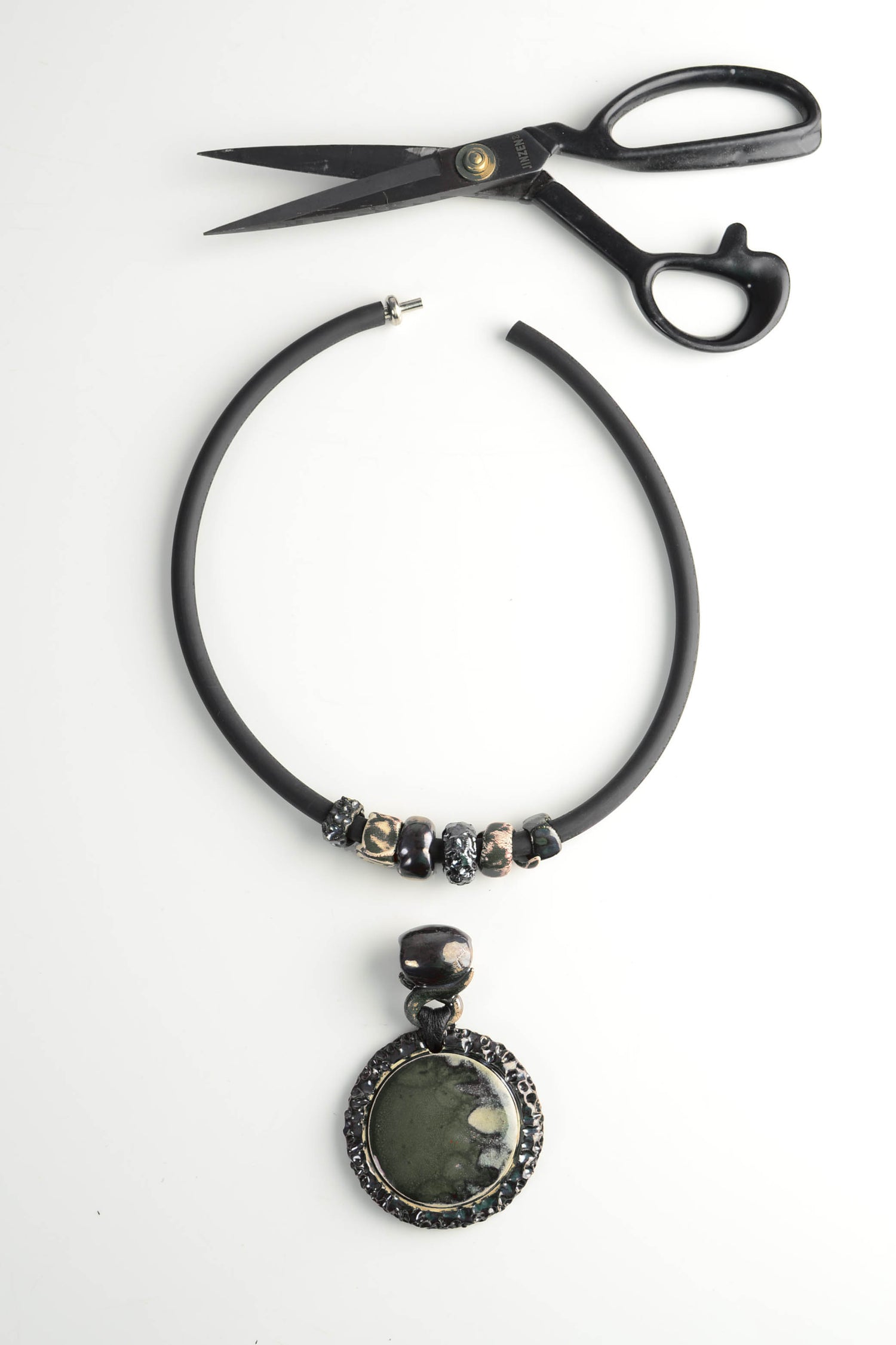 White Ceramic Statement Necklace for Women