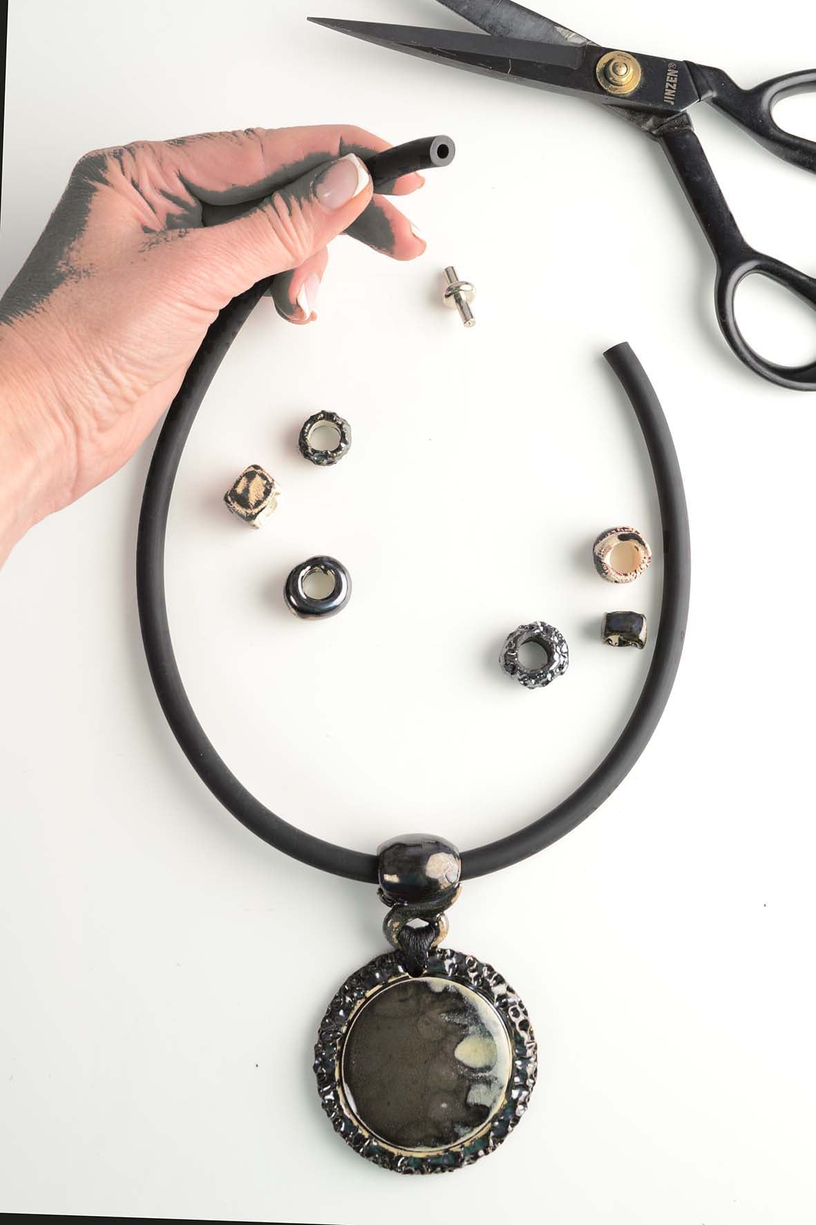 White Ceramic Statement Necklace for Women