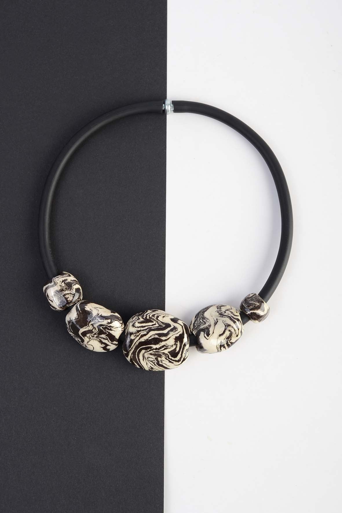 Chunky Asymmetrical Beaded Necklace