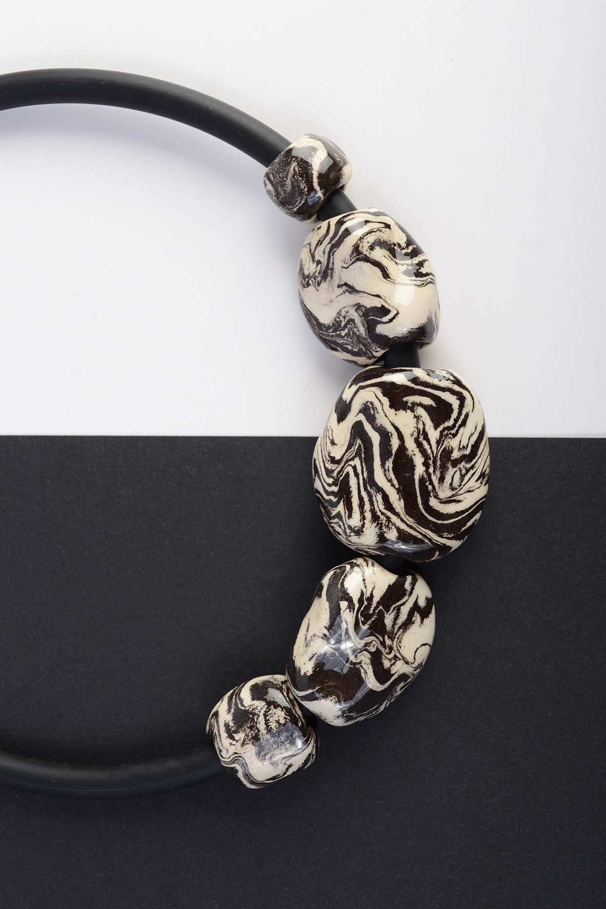 Chunky Asymmetrical Beaded Necklace
