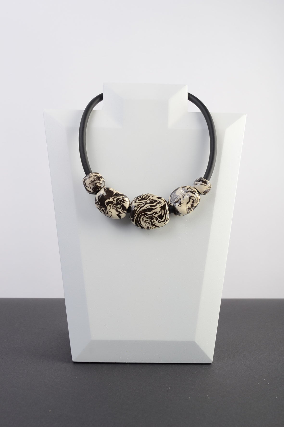 Chunky Asymmetrical Beaded Necklace