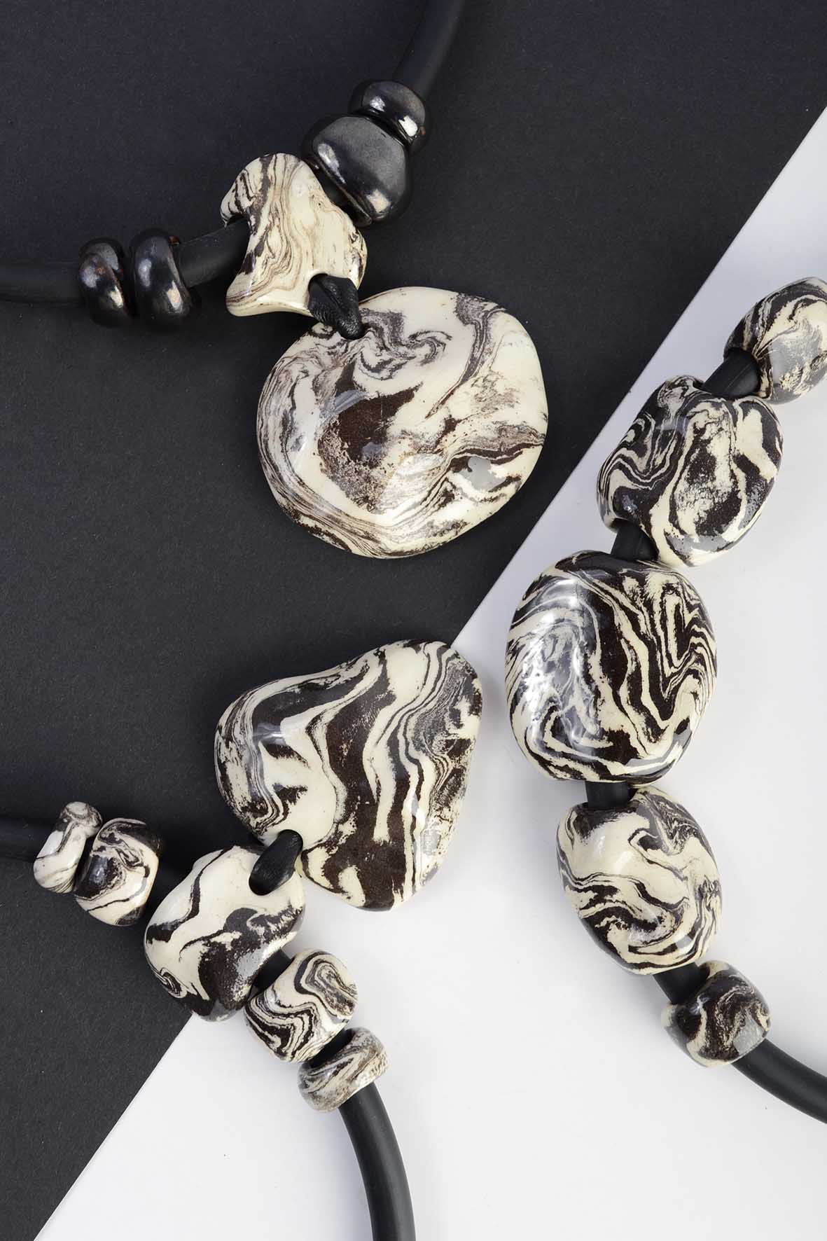 Chunky Asymmetrical Beaded Necklace
