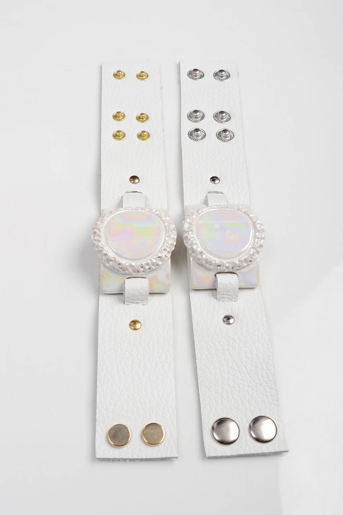 White Genuine Leather Bracelet for Women