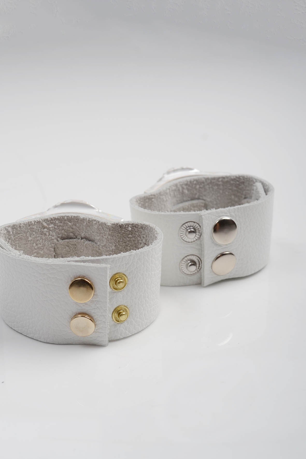 White Genuine Leather Bracelet for Women