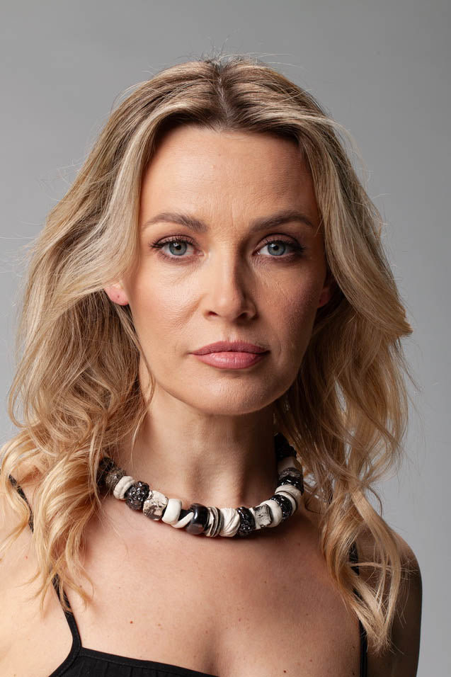 Large Marble-Look Beads Necklace