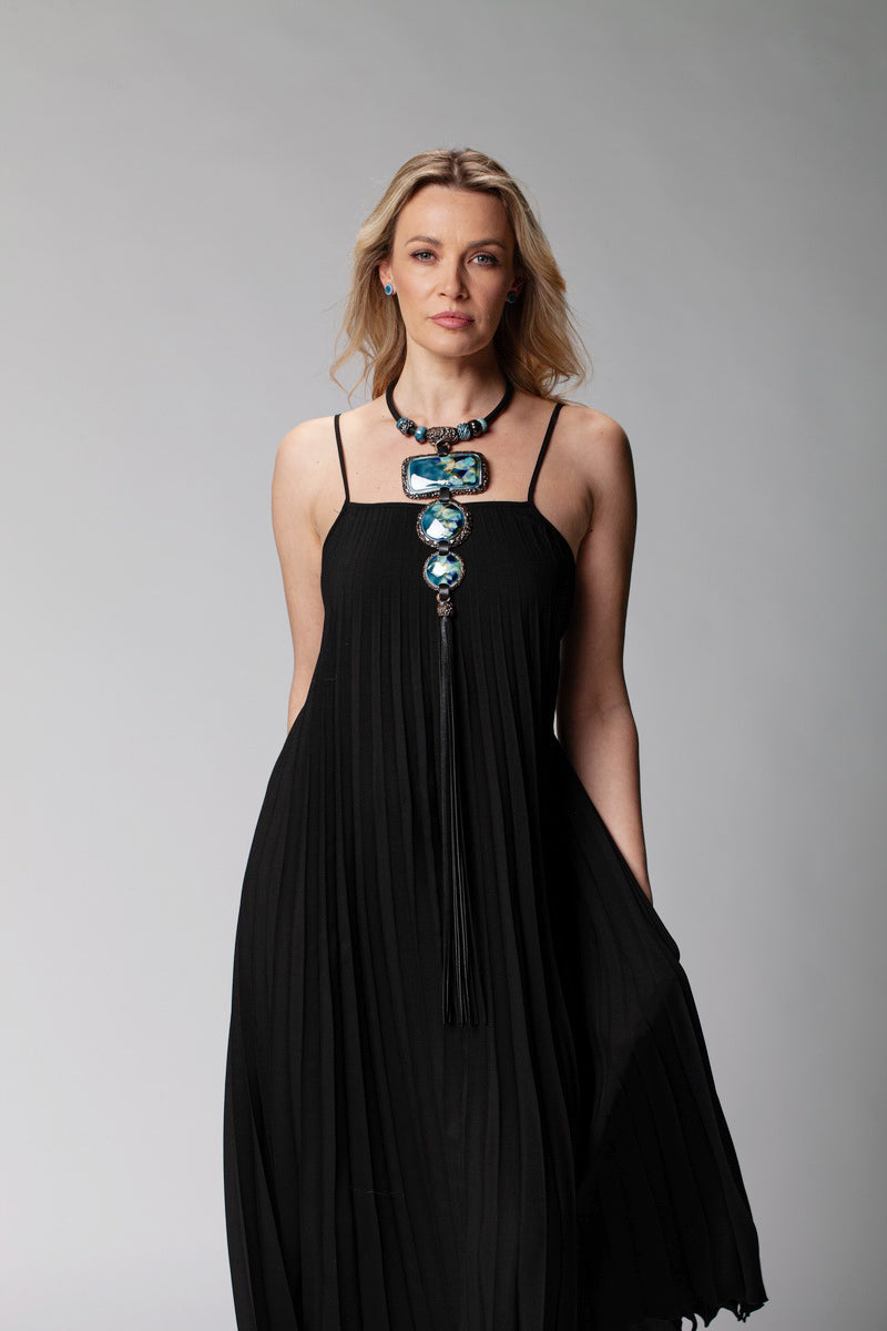 Huge Blue Pendant Necklace