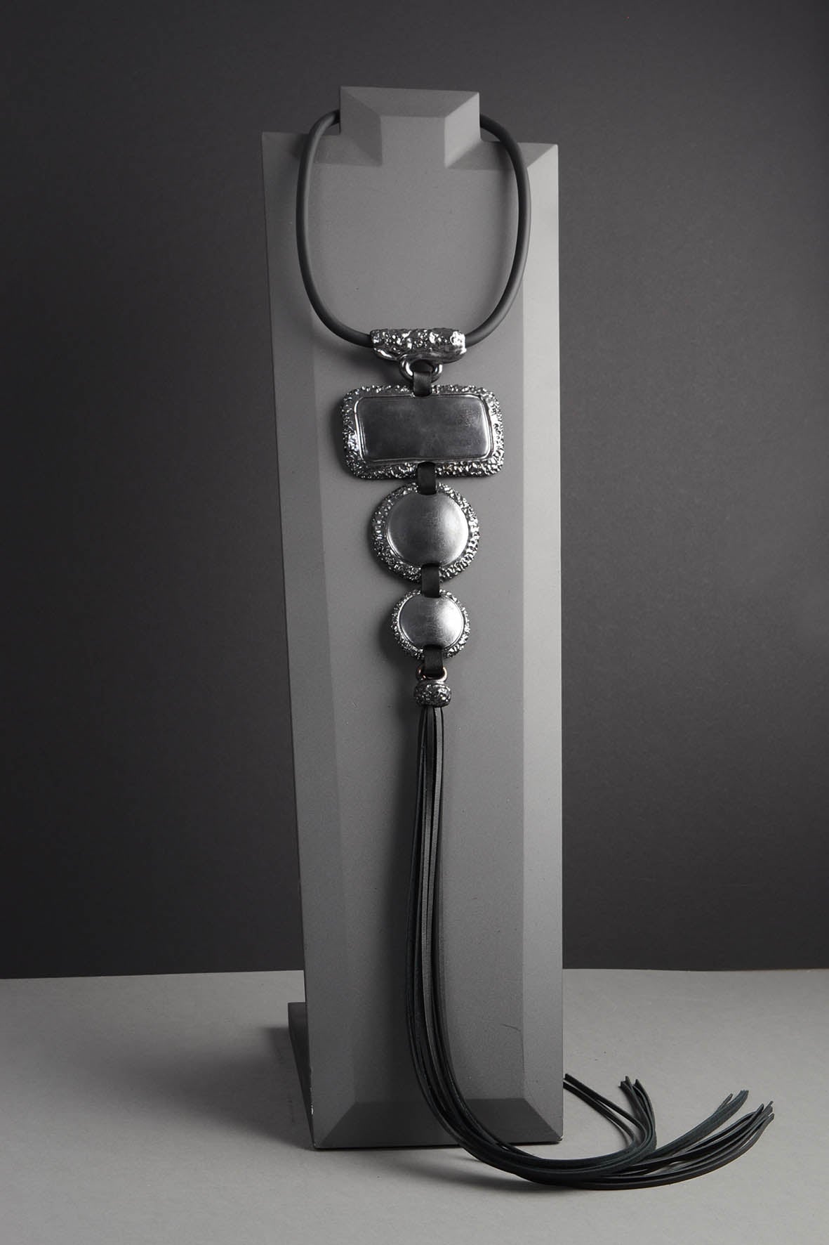 Extra Big Black Pendant Necklace