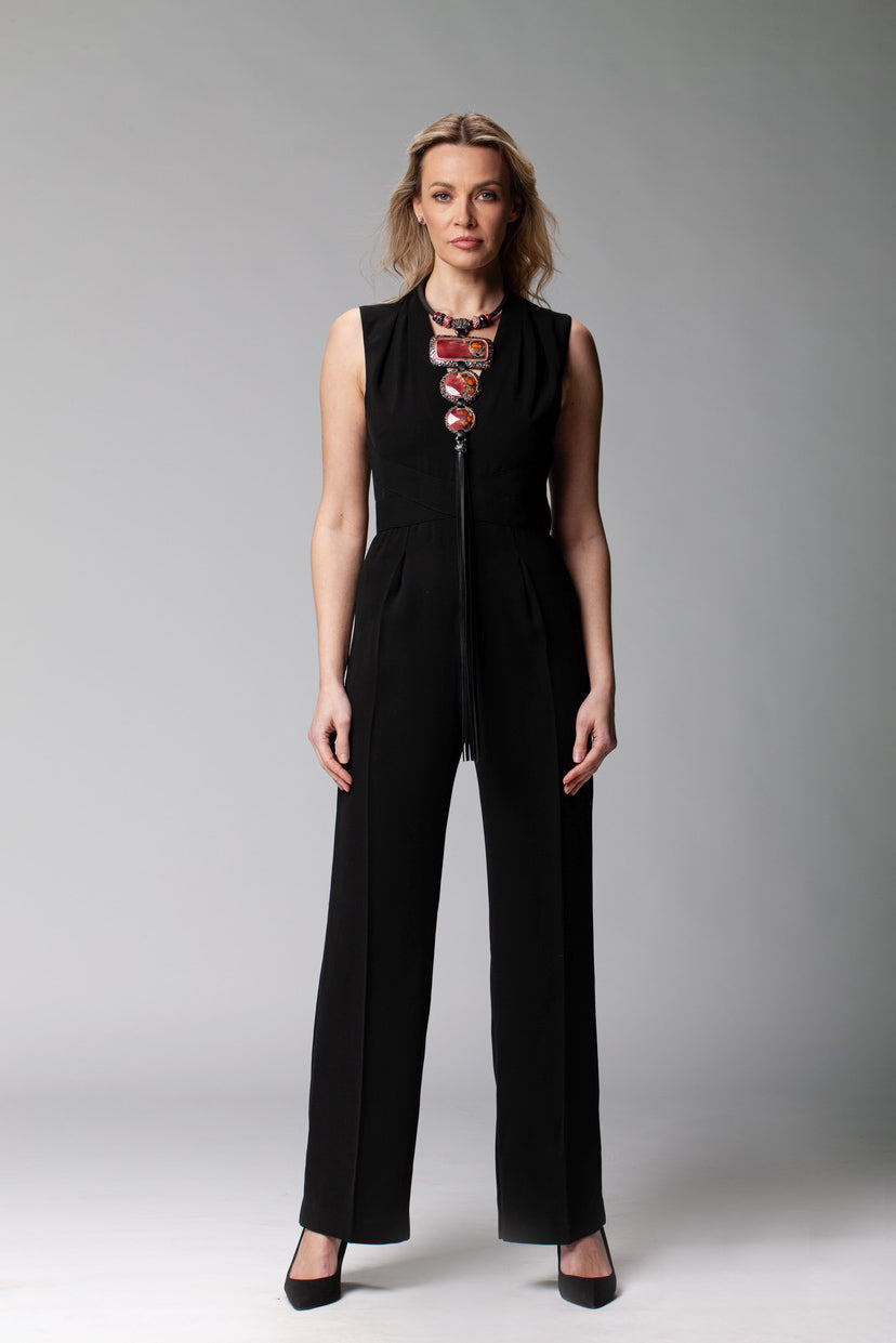 Extra Big Necklace with Burgundy Pendant