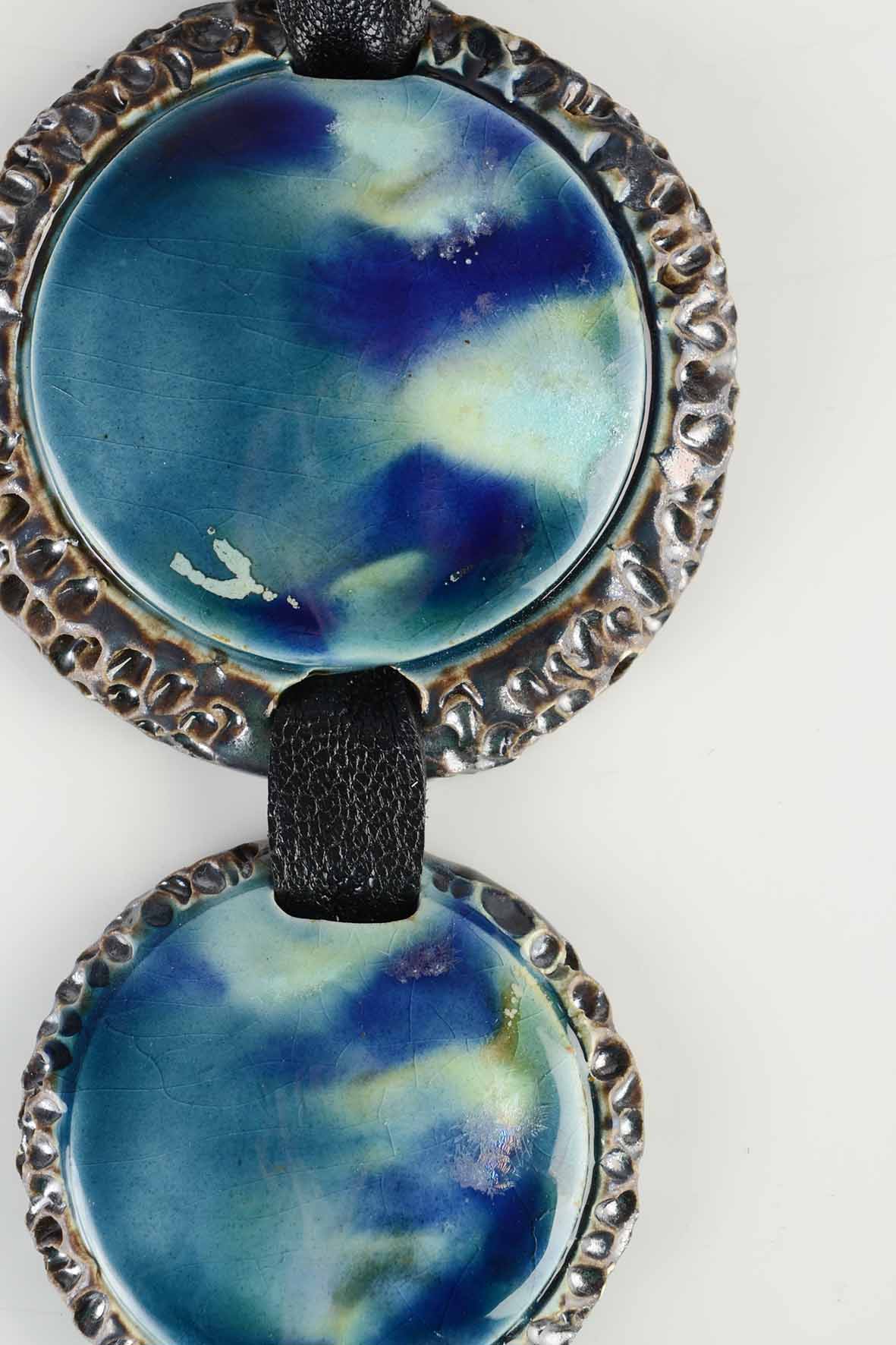 Extra Long Beaded Necklace Blue