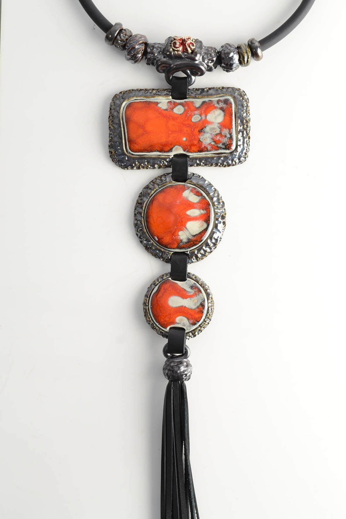 Extra Large Statement Necklace Orange Color