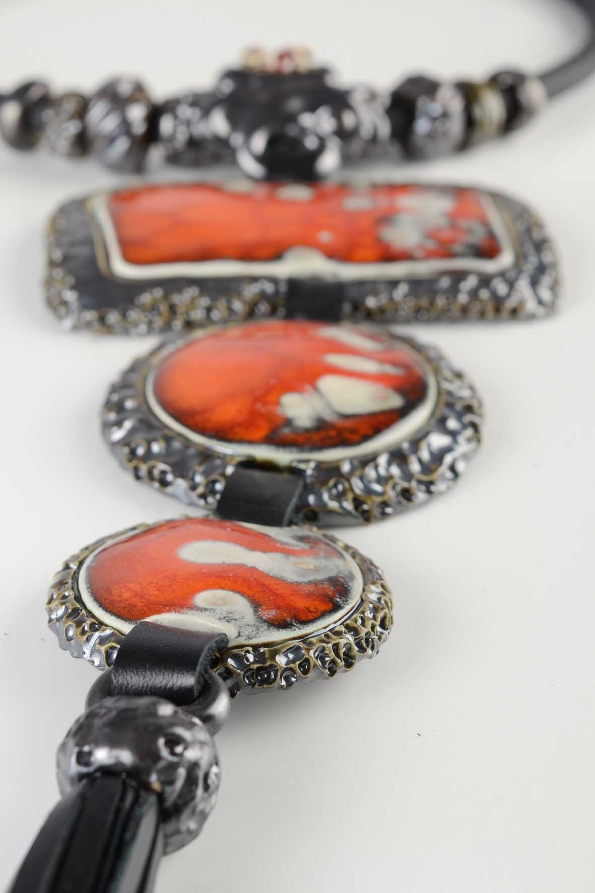 Extra Large Statement Necklace Orange Color