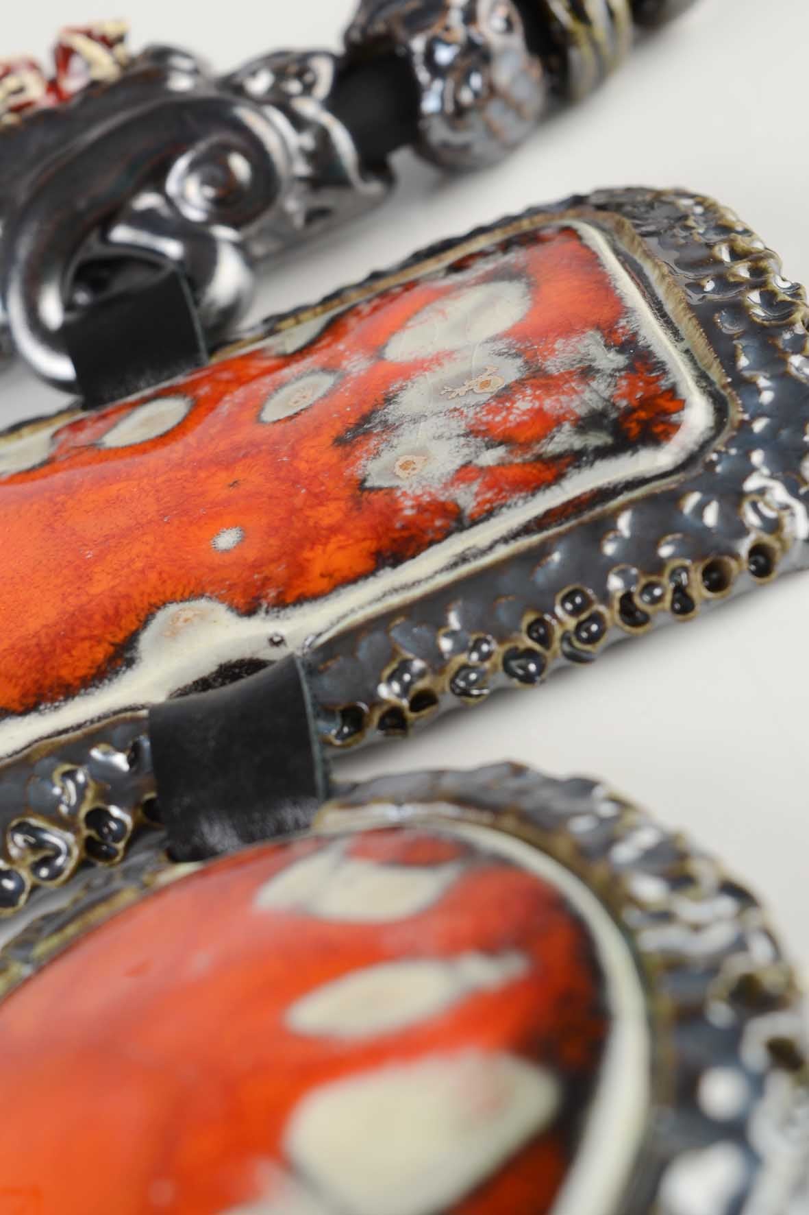 Extra Large Statement Necklace Orange Color