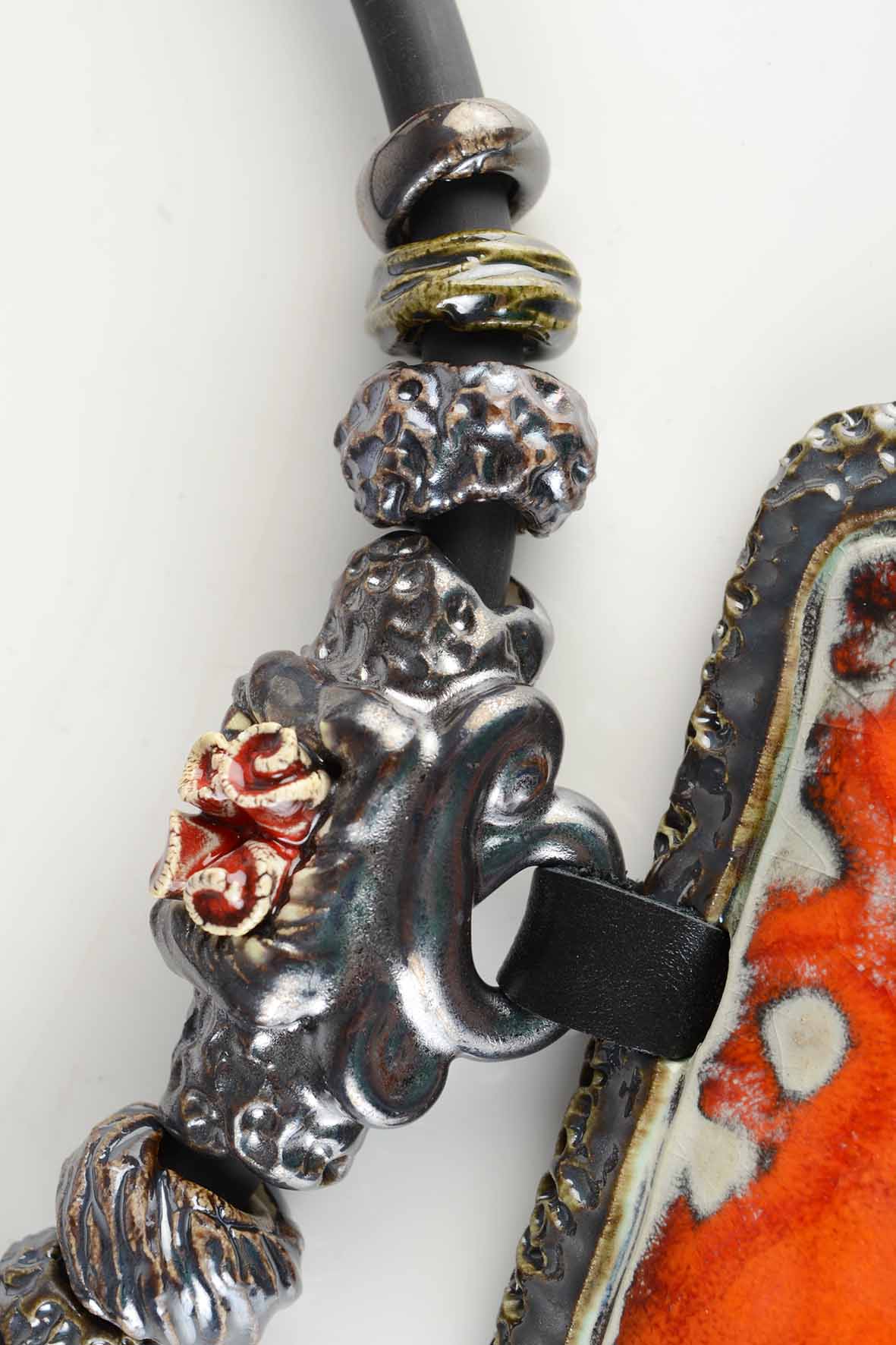 Extra Large Statement Necklace Orange Color