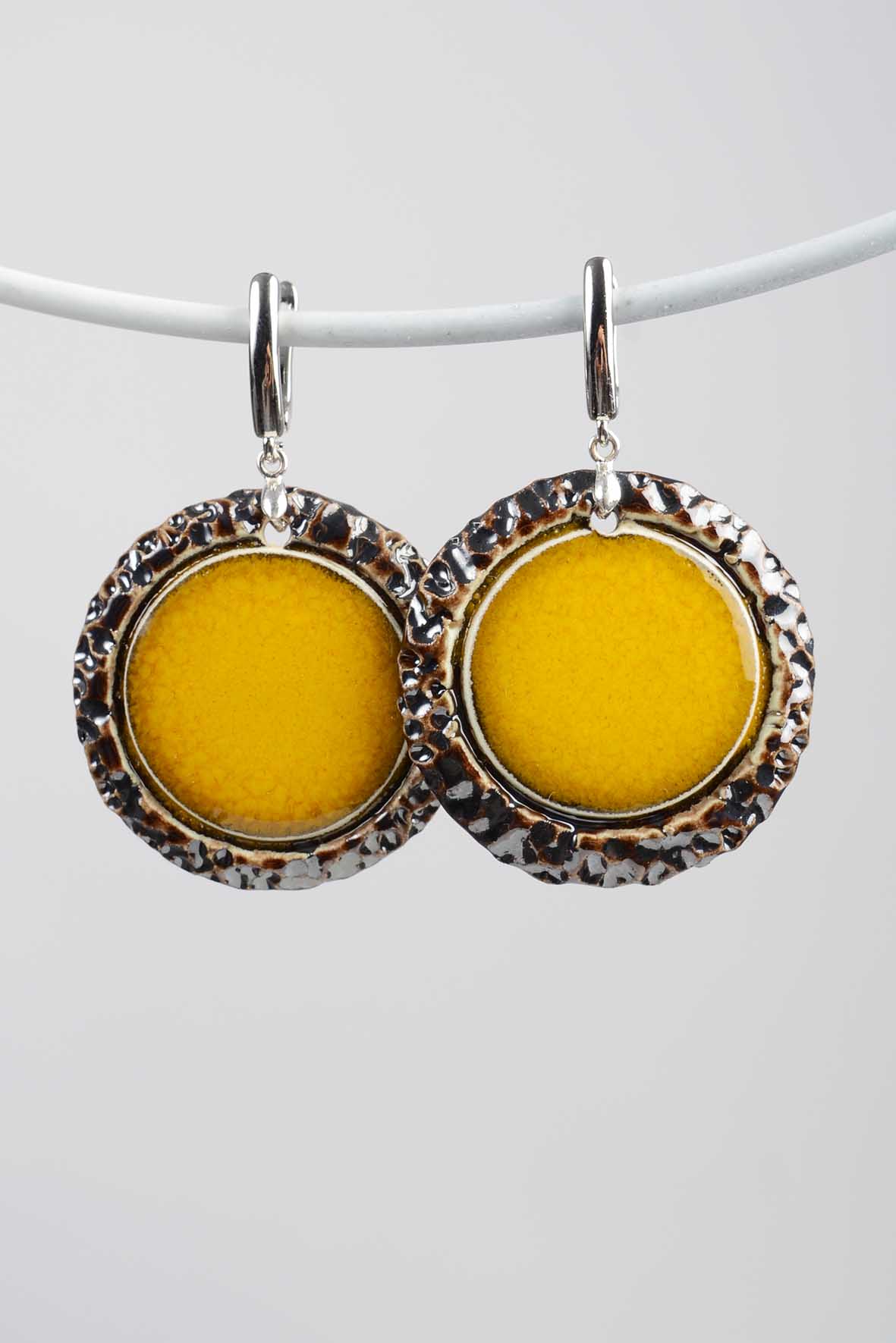Women Yellow Earrings – Big Round Statement Earrings