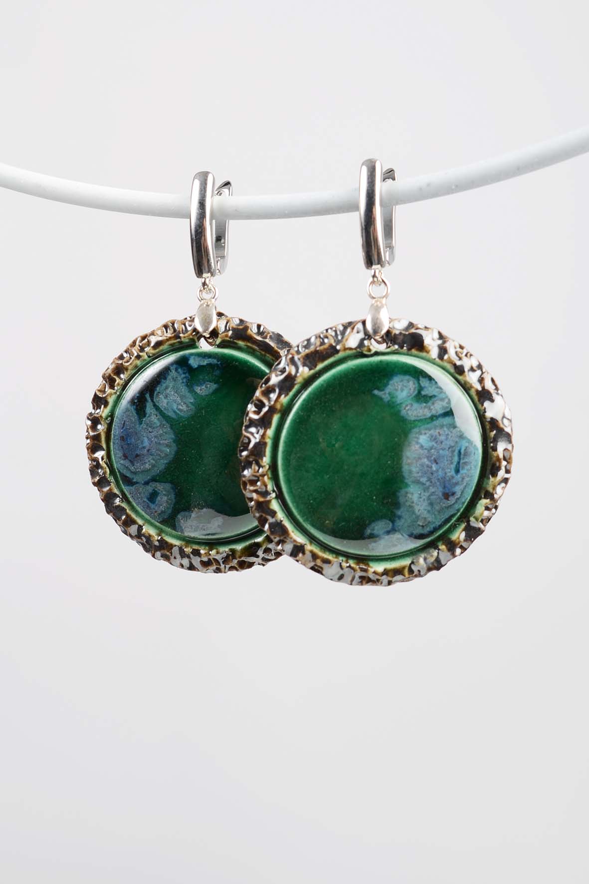 Green Bold Statement Earrings