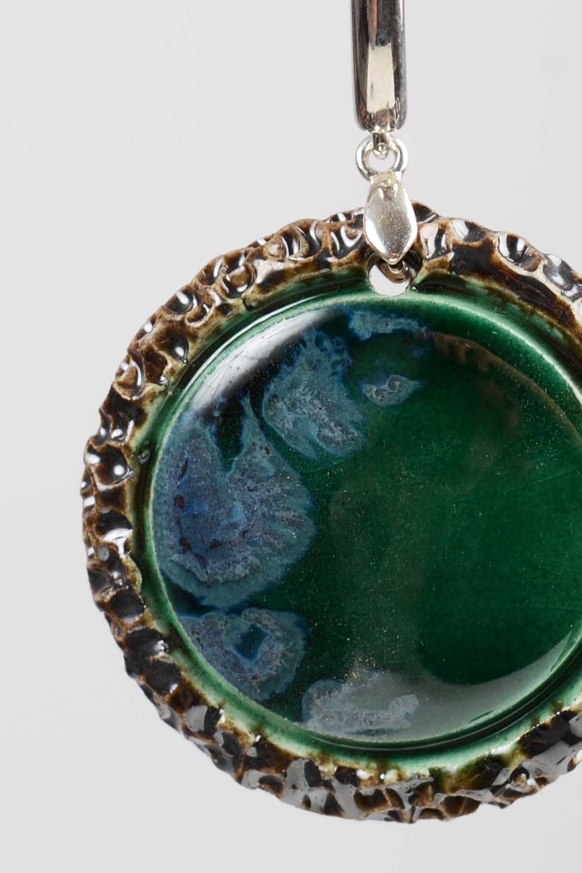 Green Bold Statement Earrings