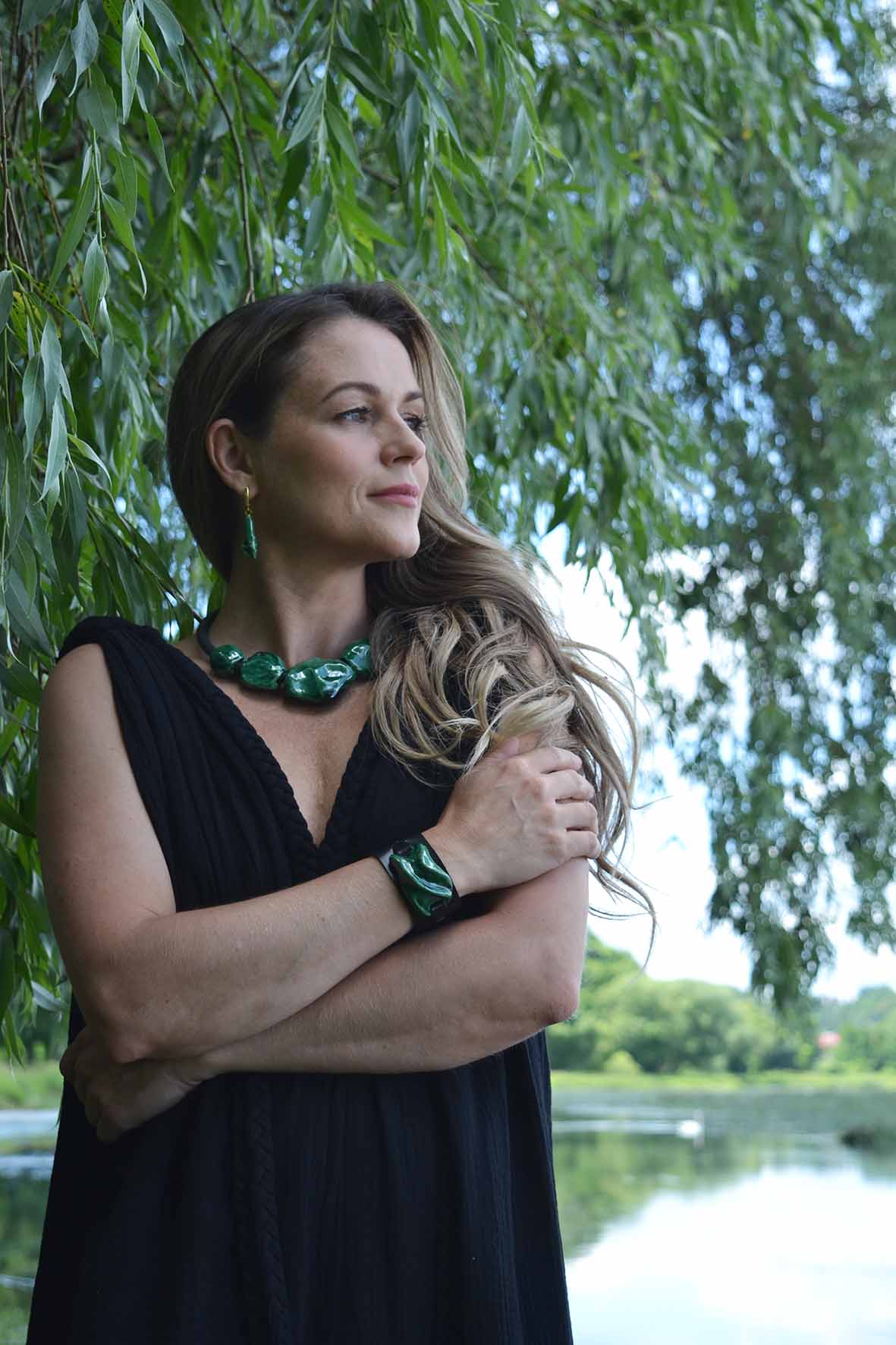 Green Leather Bracelet Women's