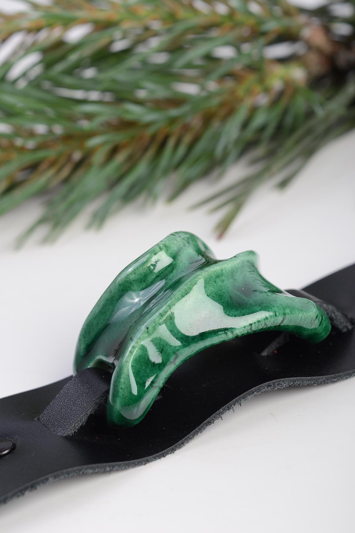 Green Leather Bracelet Women's