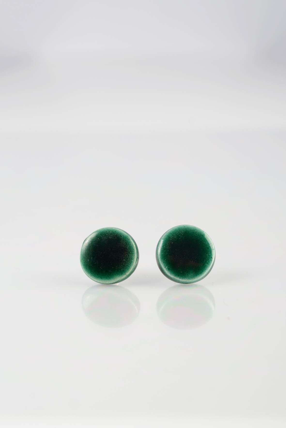 Green Minimalistic Stud Earrings