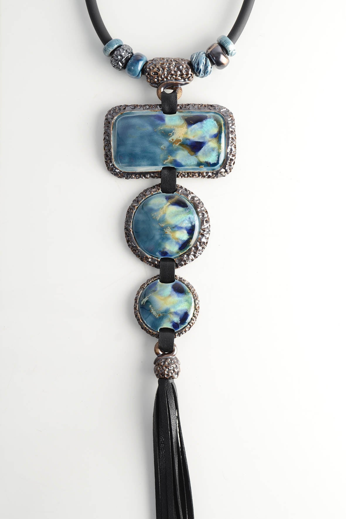 Huge Blue Pendant Necklace