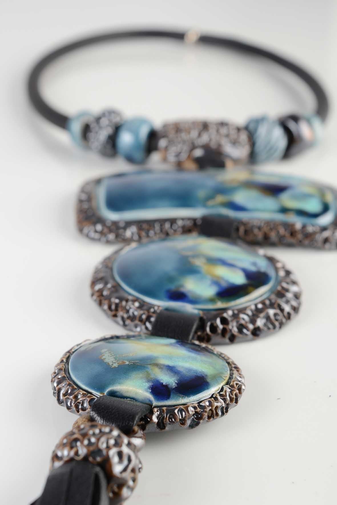 Huge Blue Pendant Necklace