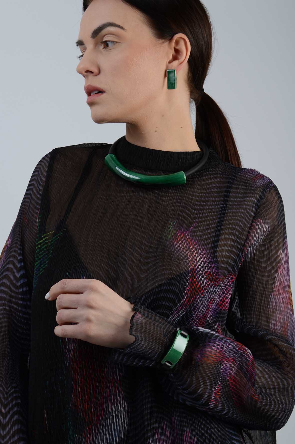 Contemporary Jewelry Bracelet Bright Green Color