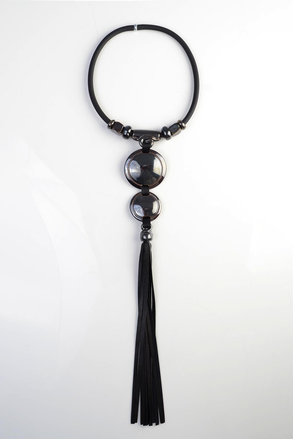 Black Ceramic Necklace for Woman