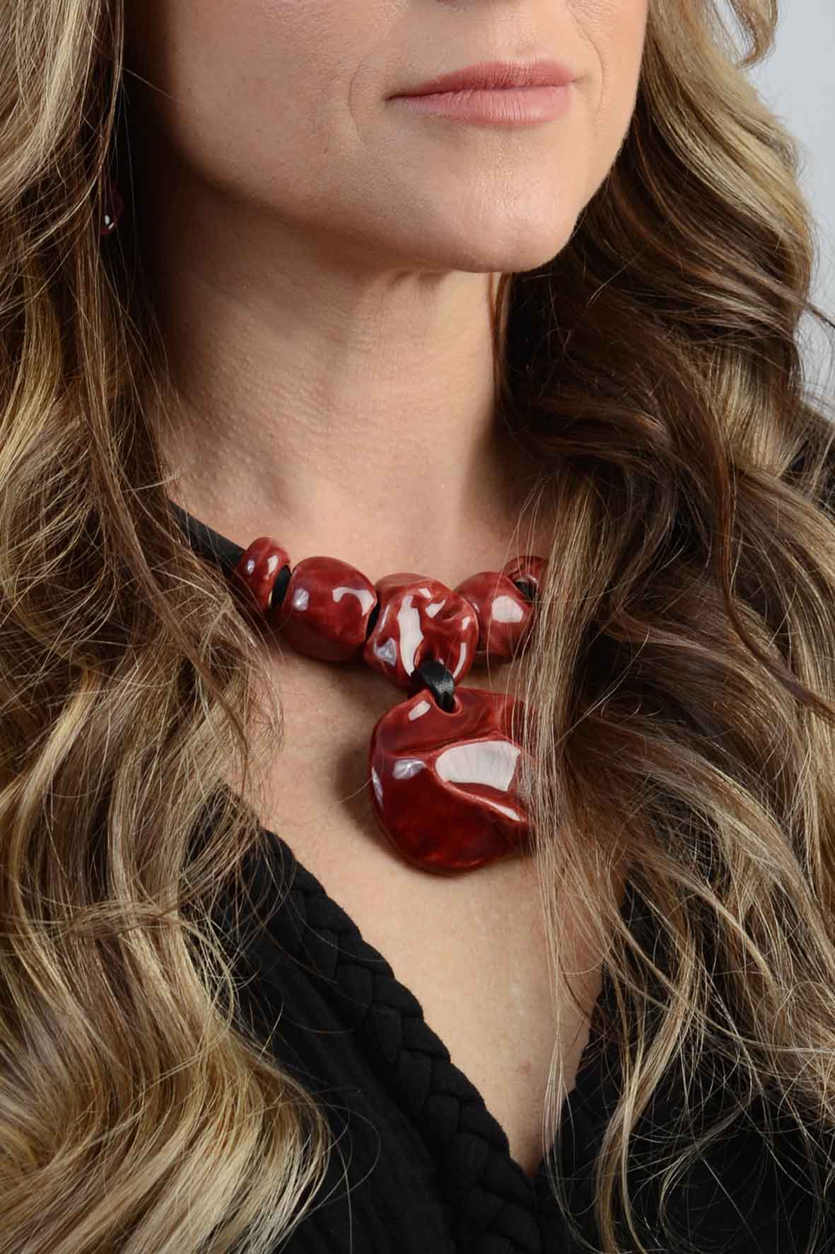 Natural Ceramic Necklace Women