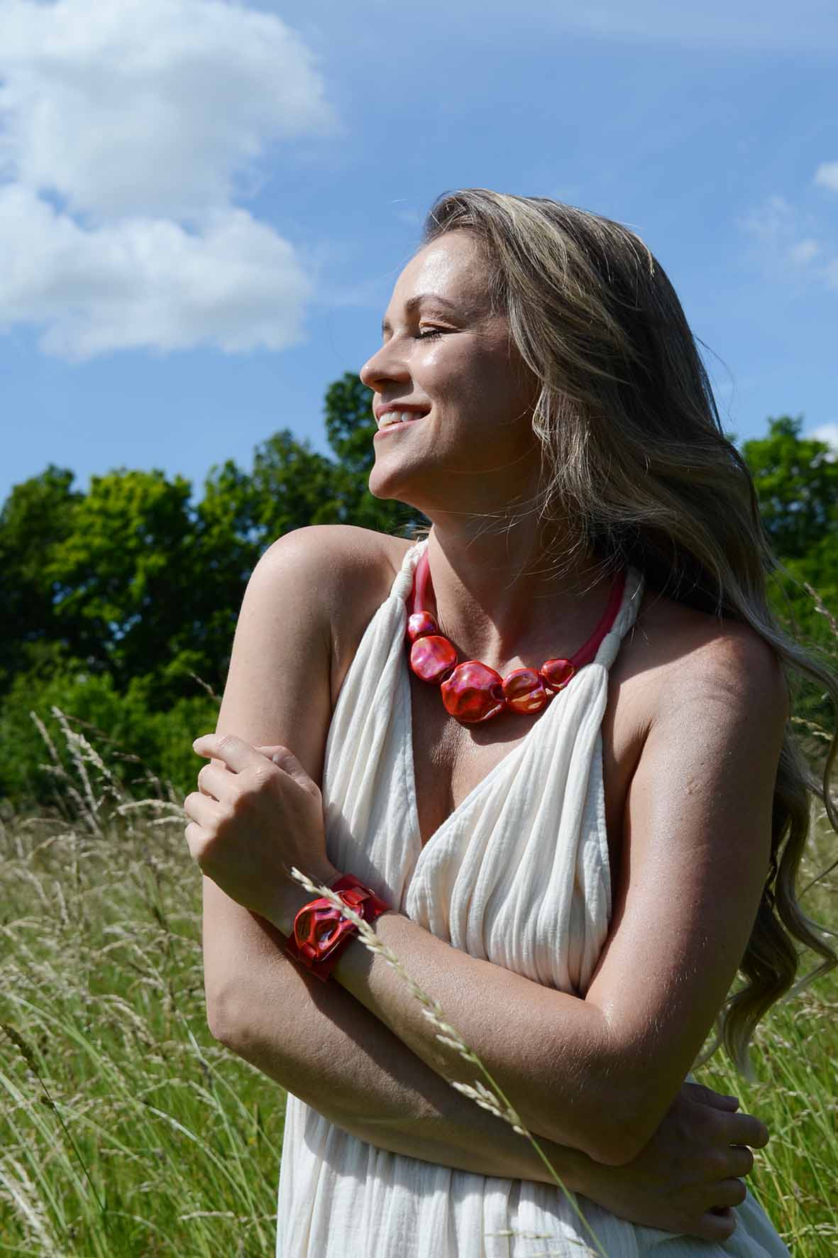 Large Red Pendant Necklace