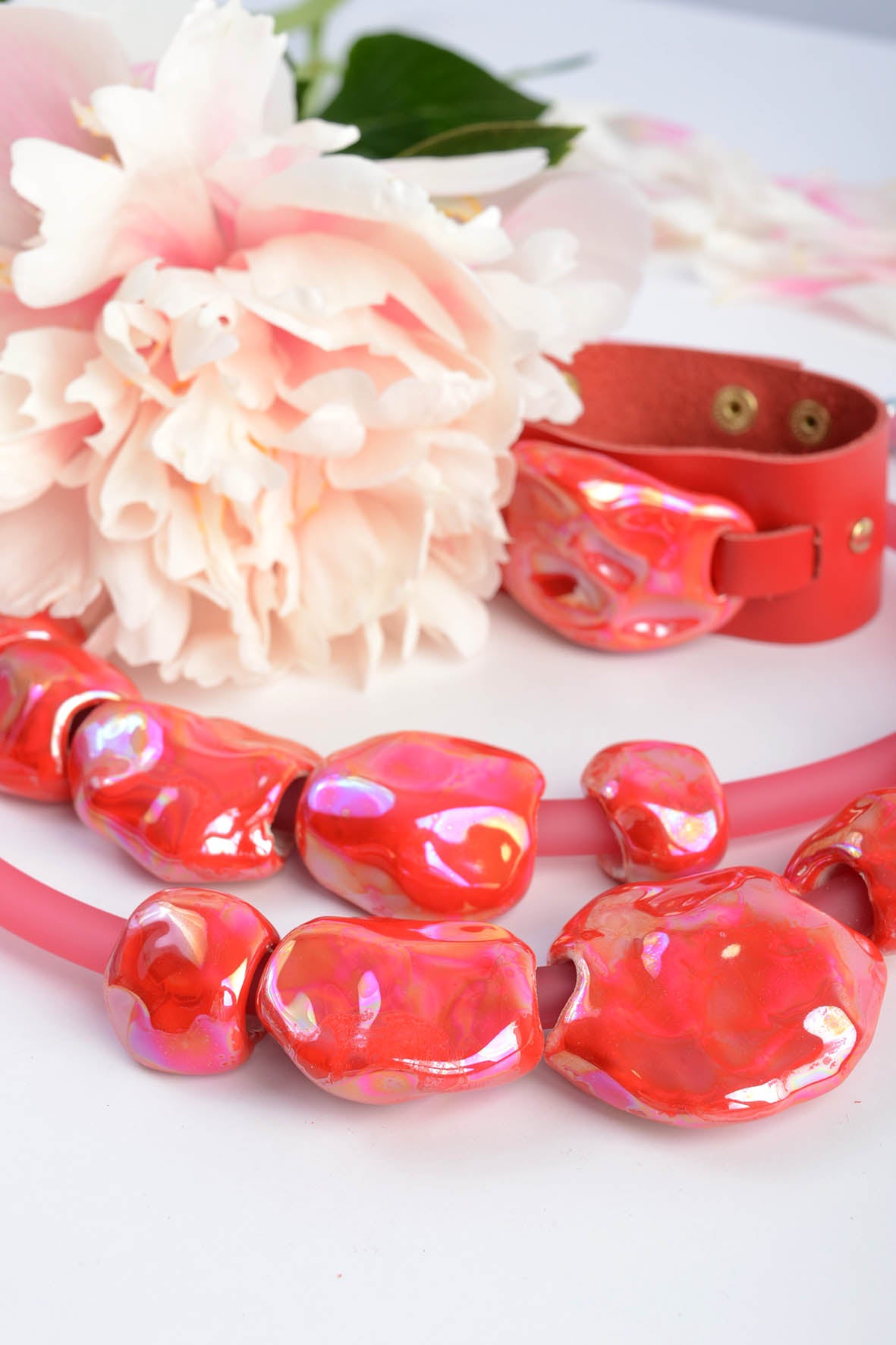 Large Red Pendant Necklace