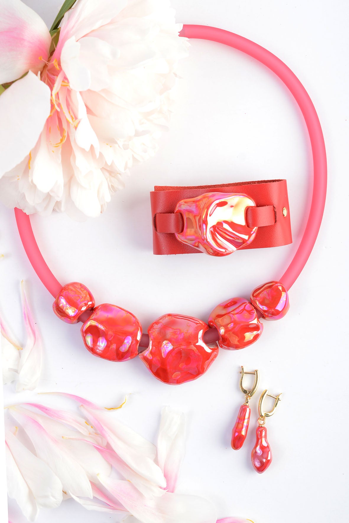 Large Red Pendant Necklace