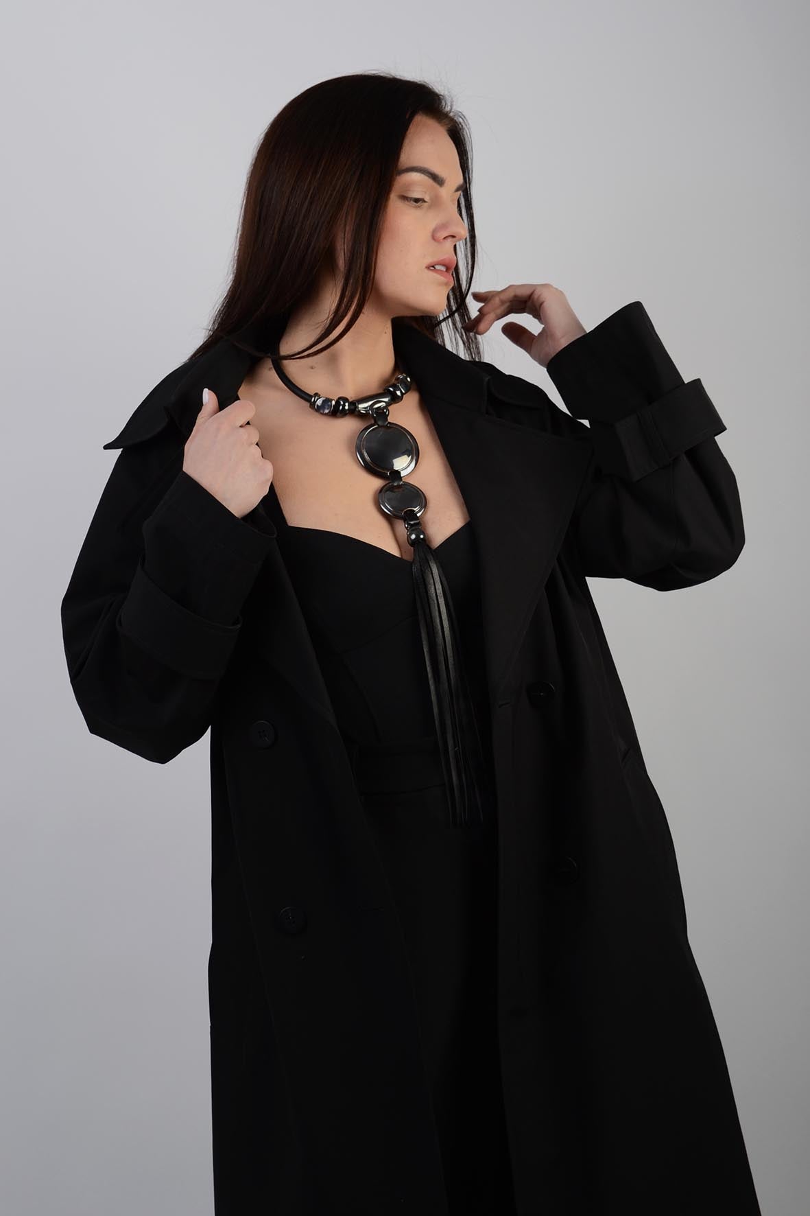 Black Ceramic Necklace for Woman