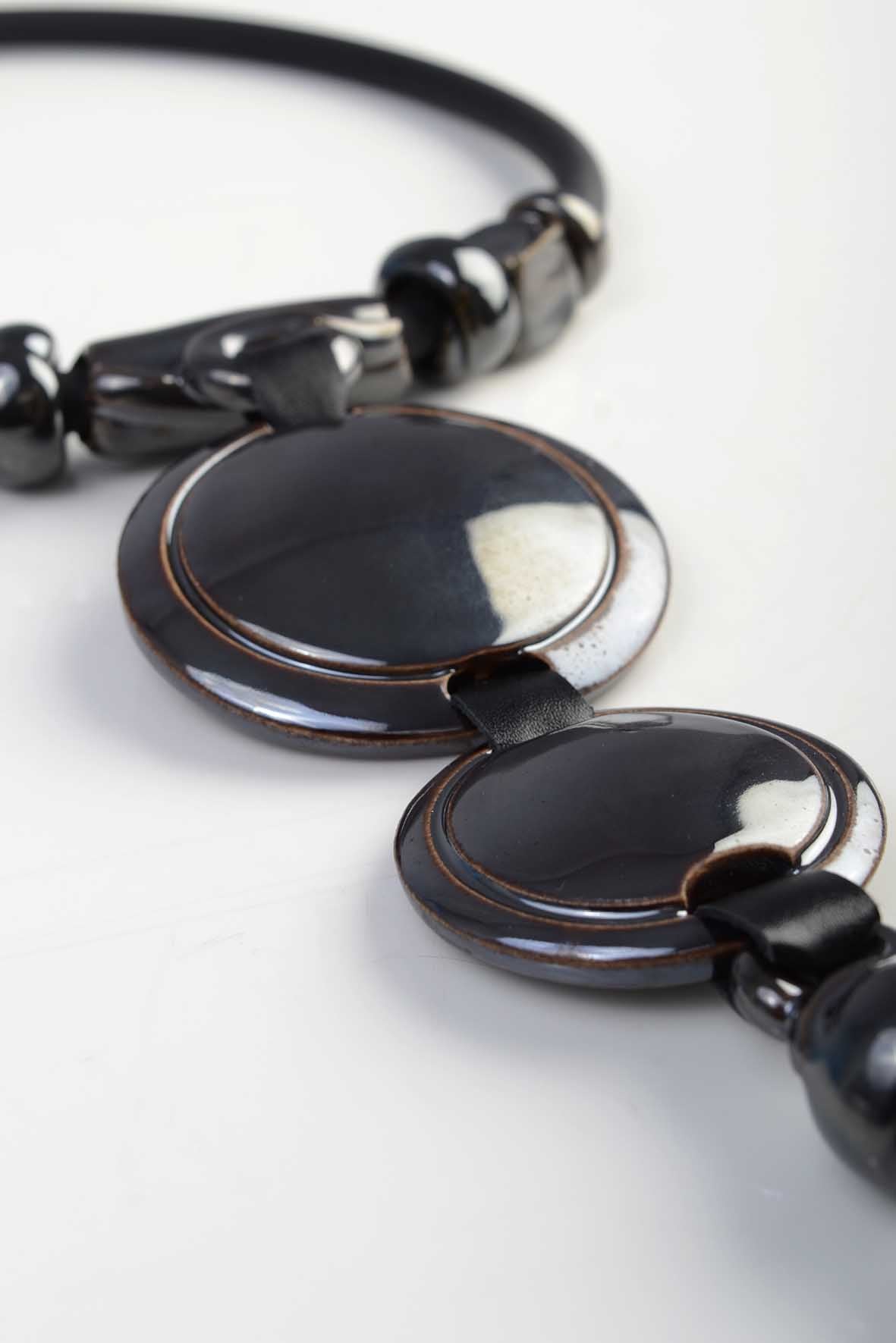 Black Ceramic Necklace for Woman