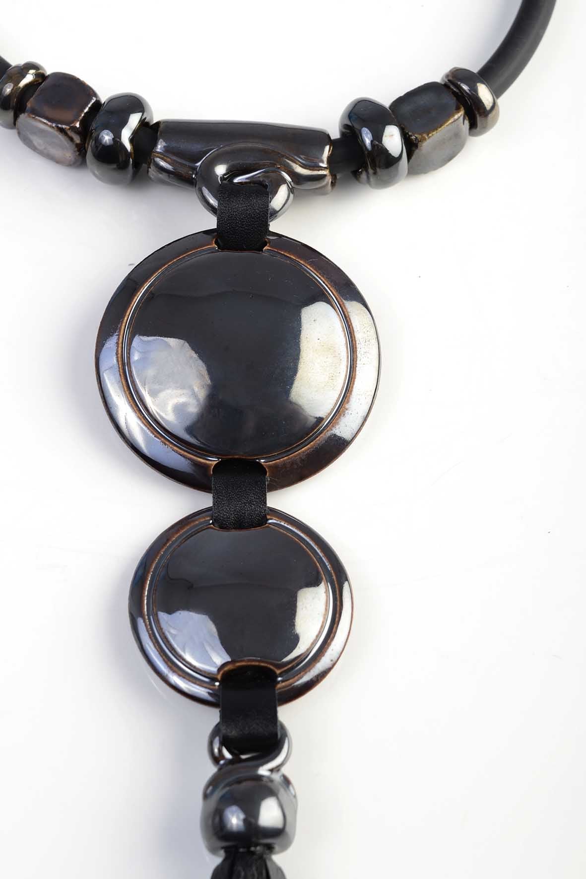 Black Ceramic Necklace for Woman