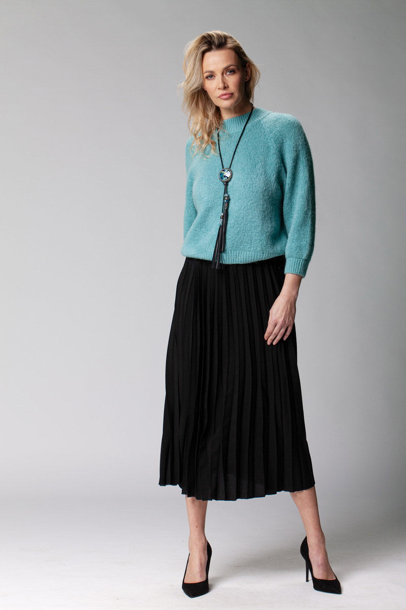 Long Blue Necklace - Tassel Pendant