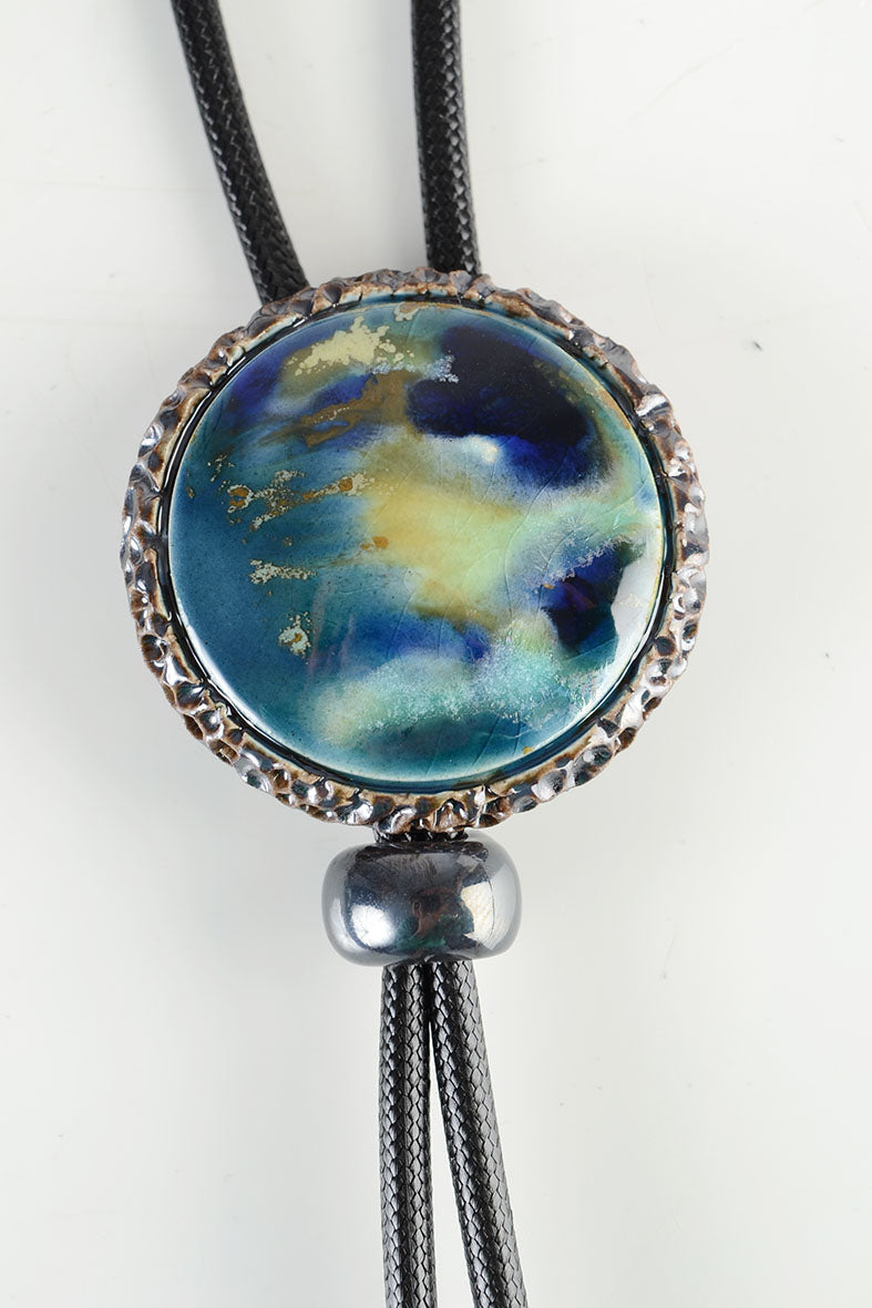 Long Blue Necklace - Tassel Pendant