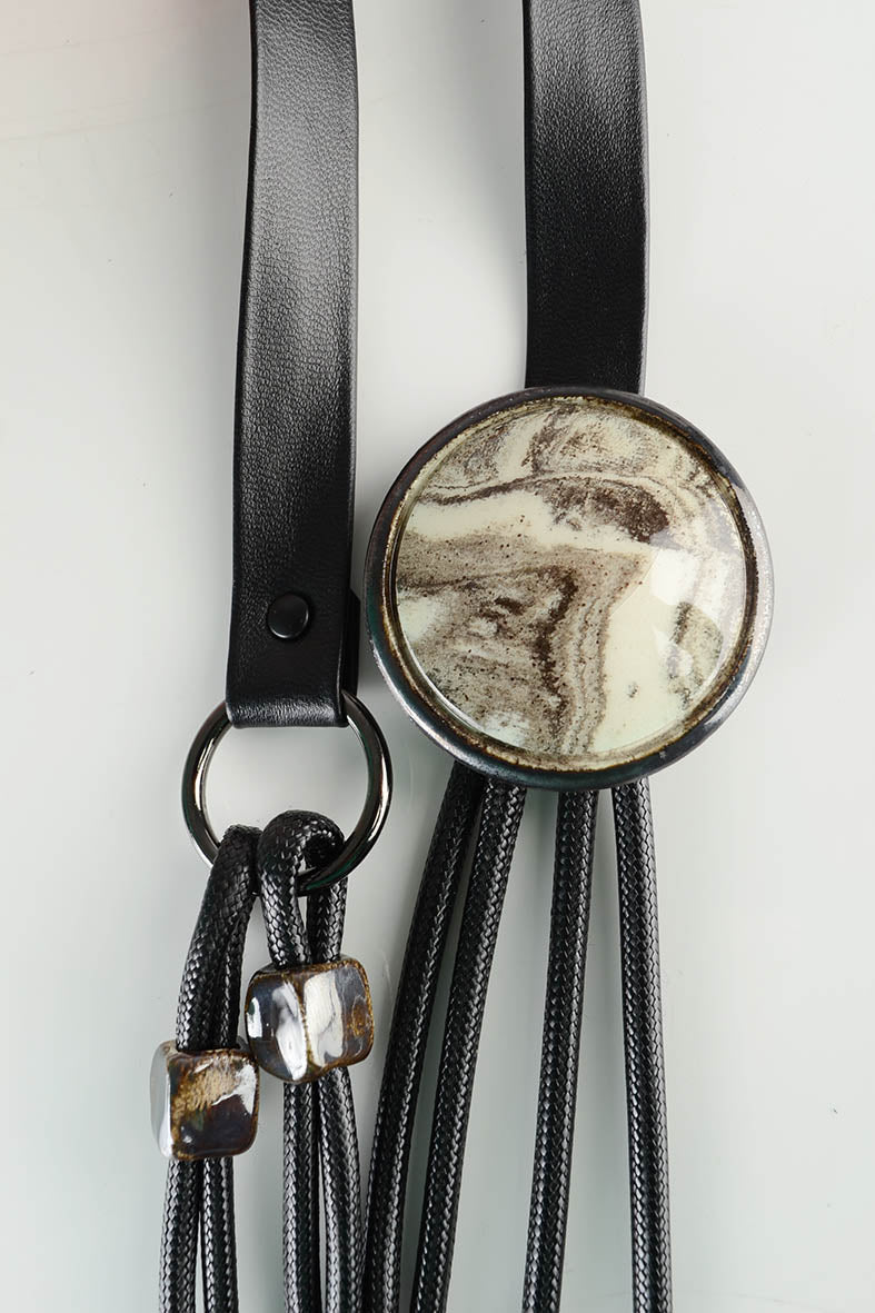 Bold Black & White Cross Body Necklace