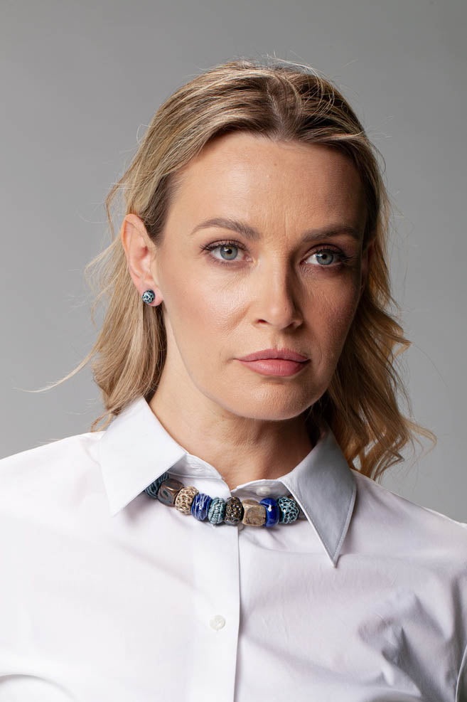 Blue Ceramic Beads Necklace