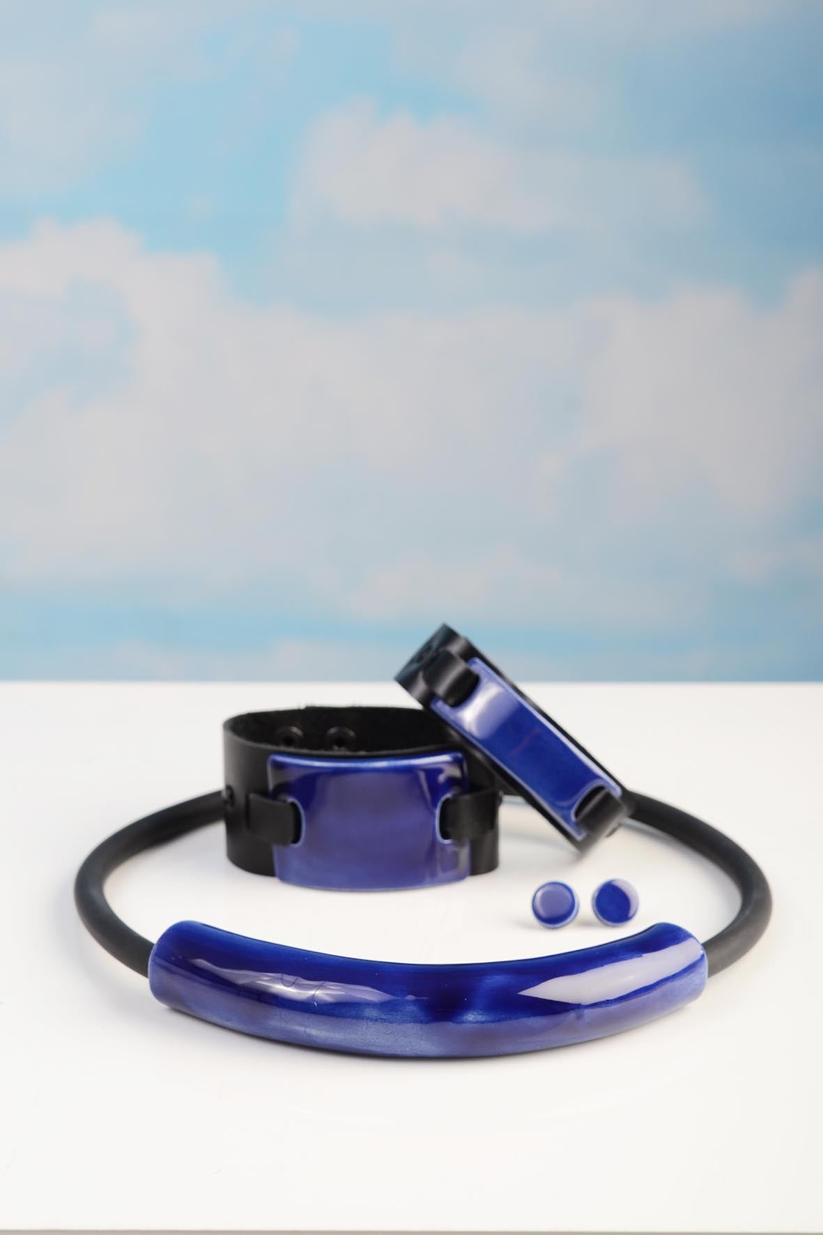 Navy Blue Contemporary Ceramic Bracelet