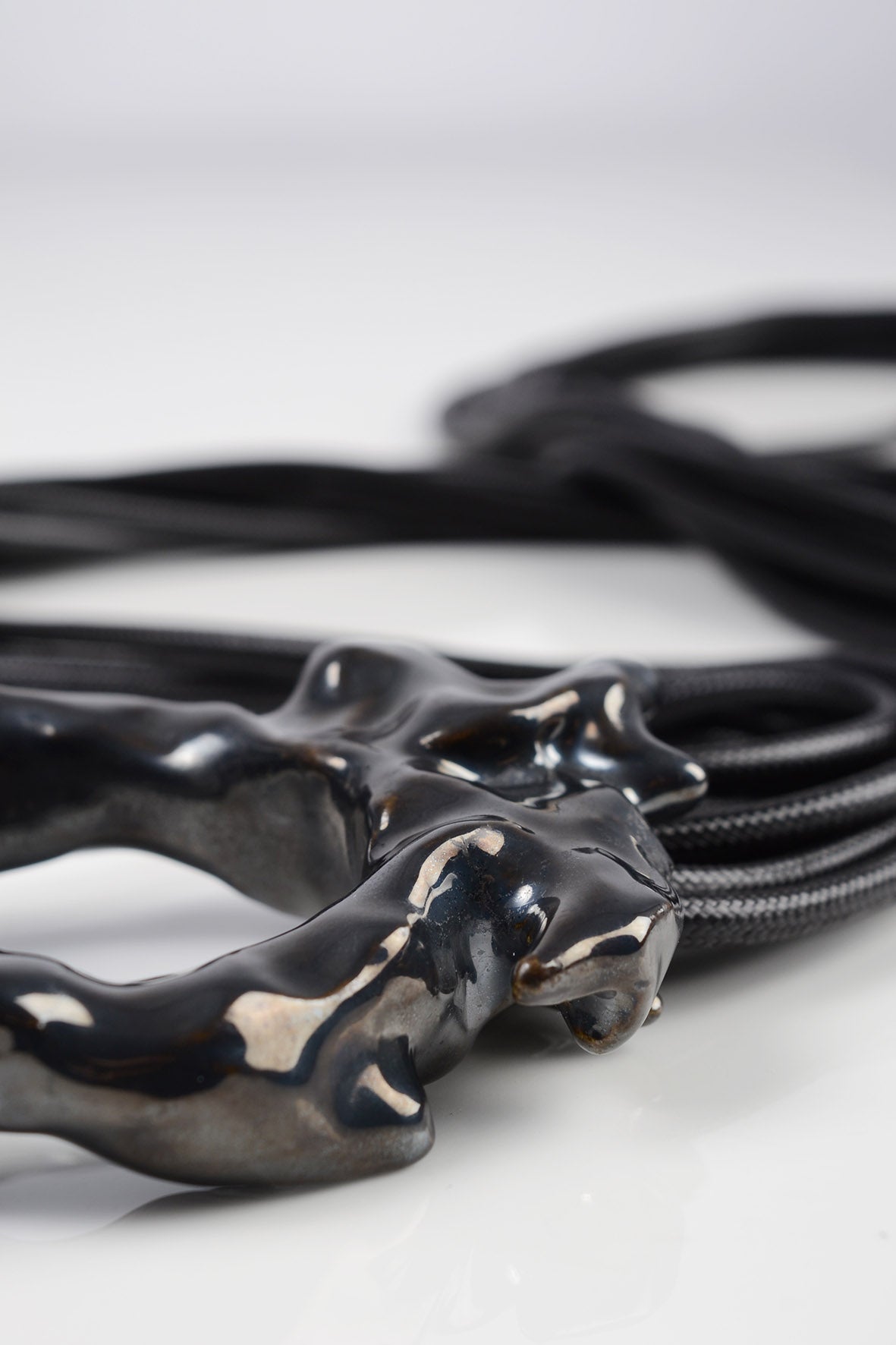 Multifunctional Long Black Necklace ing-ring