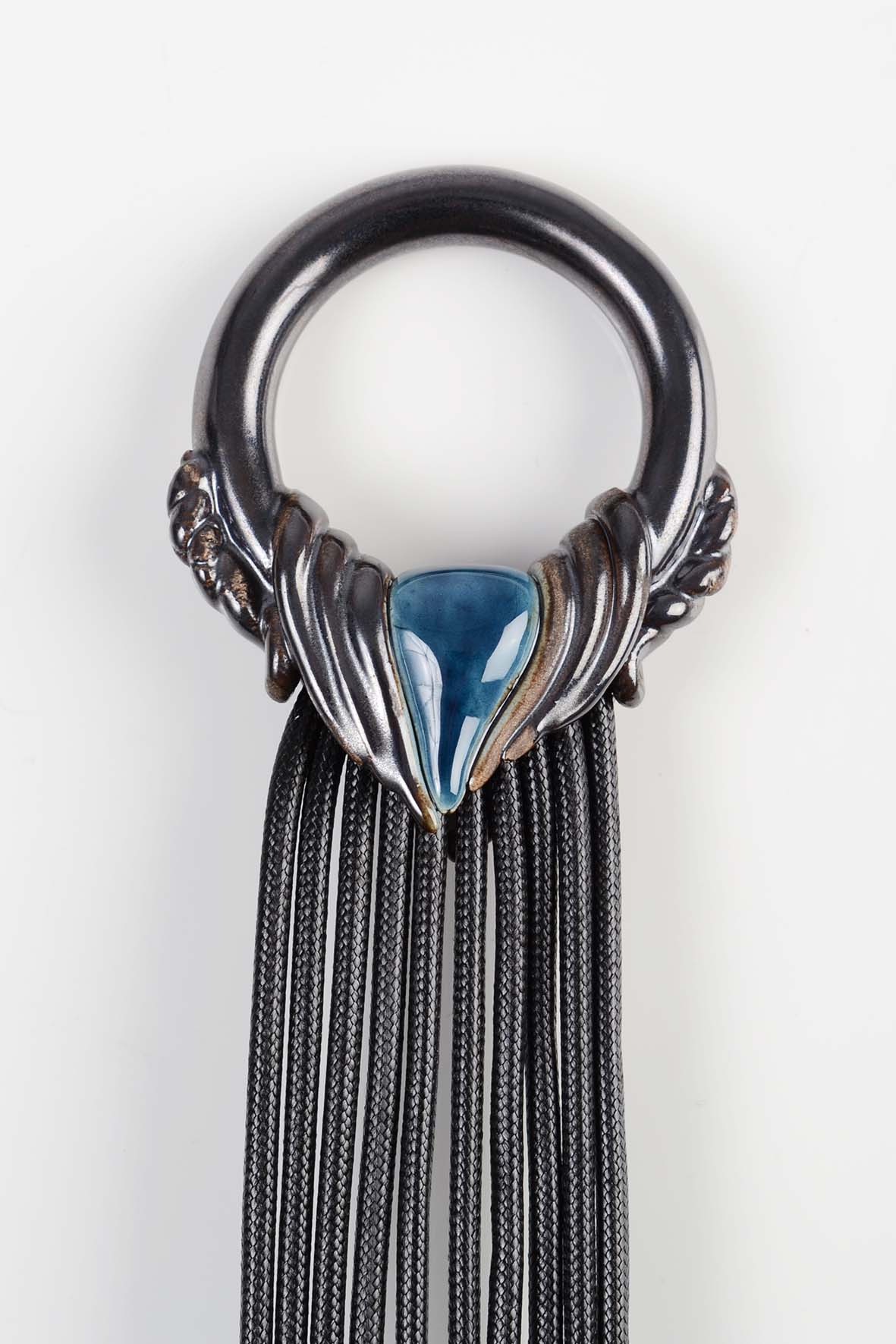 Multifunctional Necklace - ing-ring With Blue & Burgundy