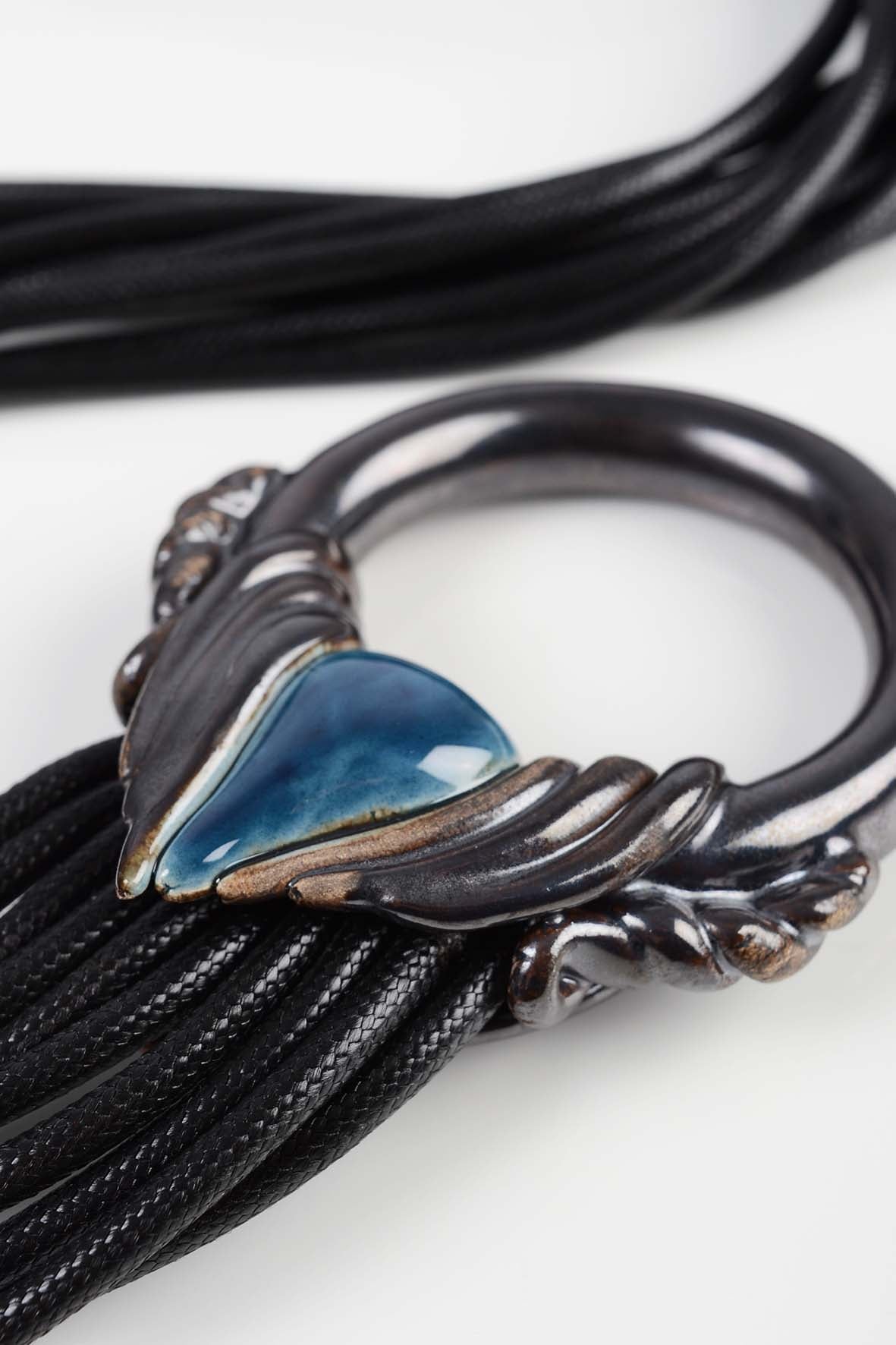 Multifunctional Necklace - ing-ring With Blue & Burgundy