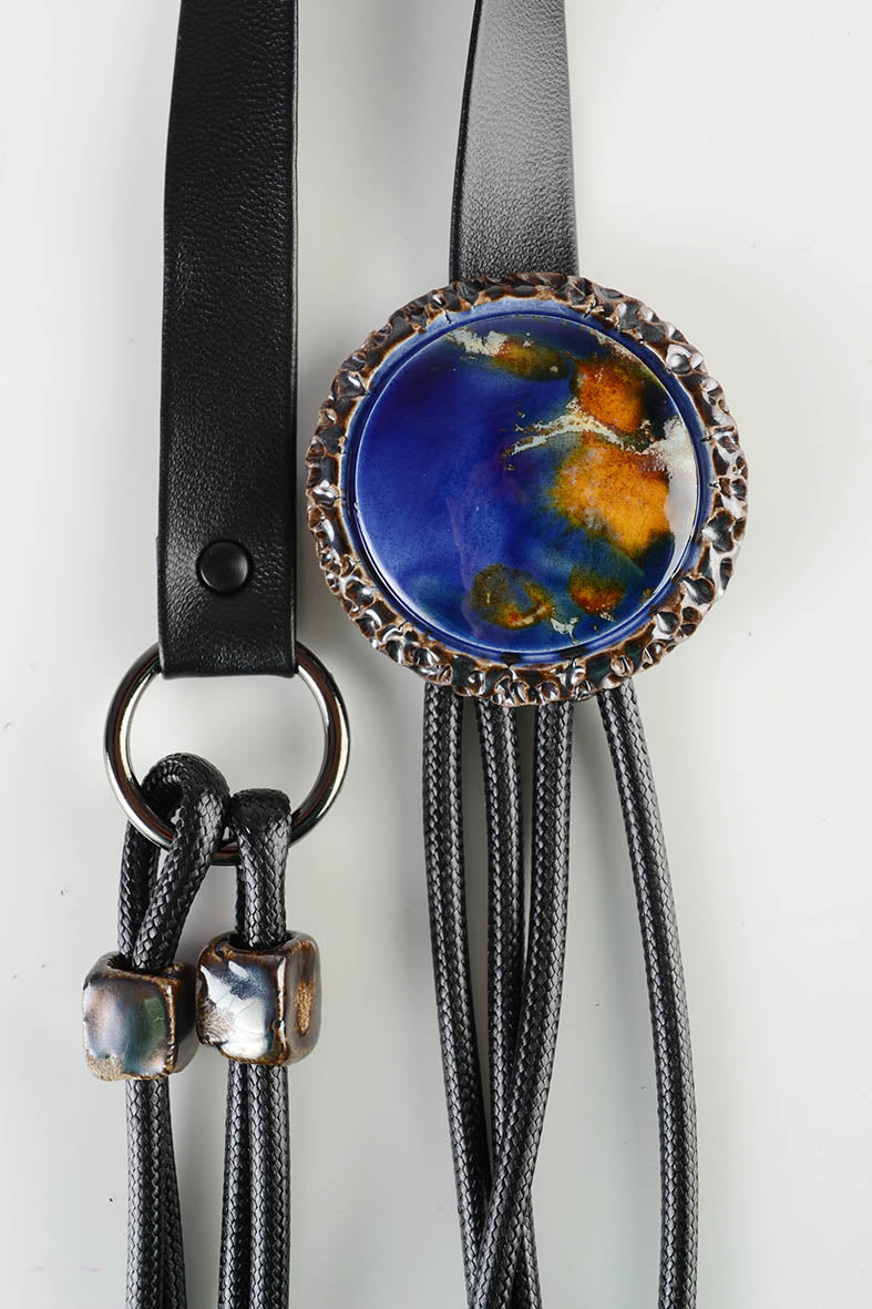 Navy Blue Crossbody Necklace for Women