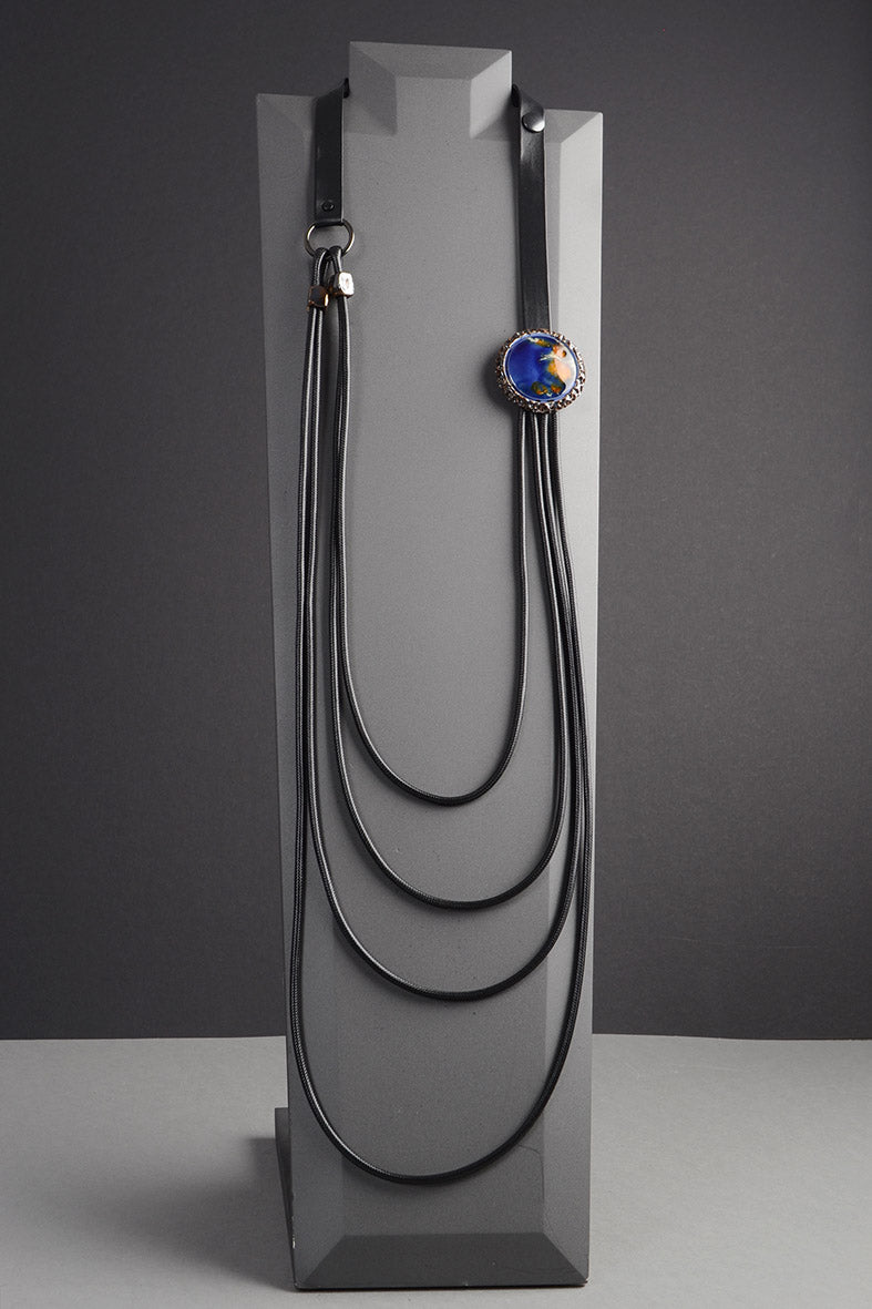 Navy Blue Crossbody Necklace for Women