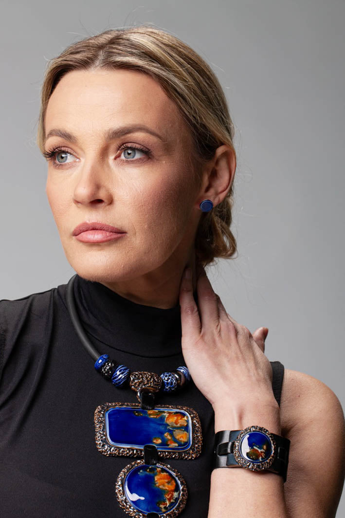 Navy Blue Mini Earrings