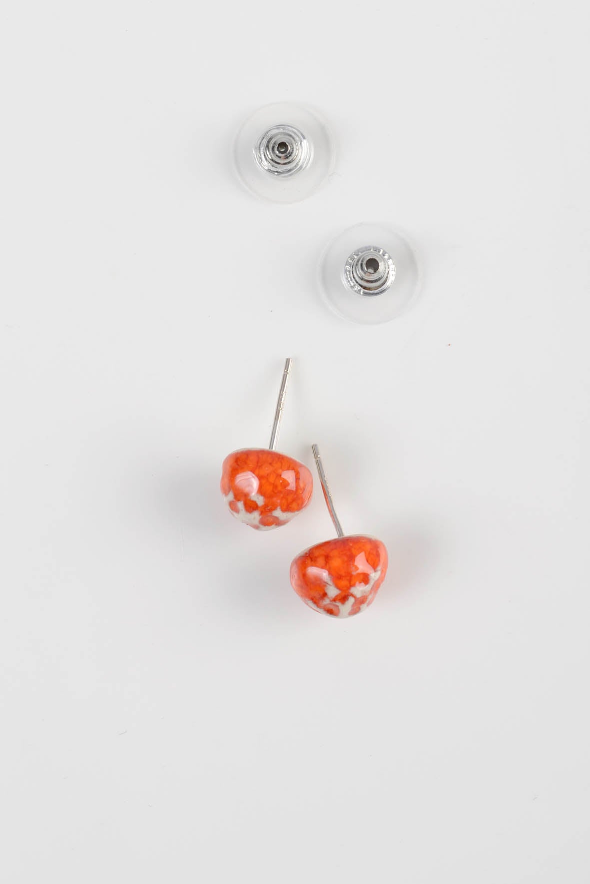 Orange Boho Earrings Studs