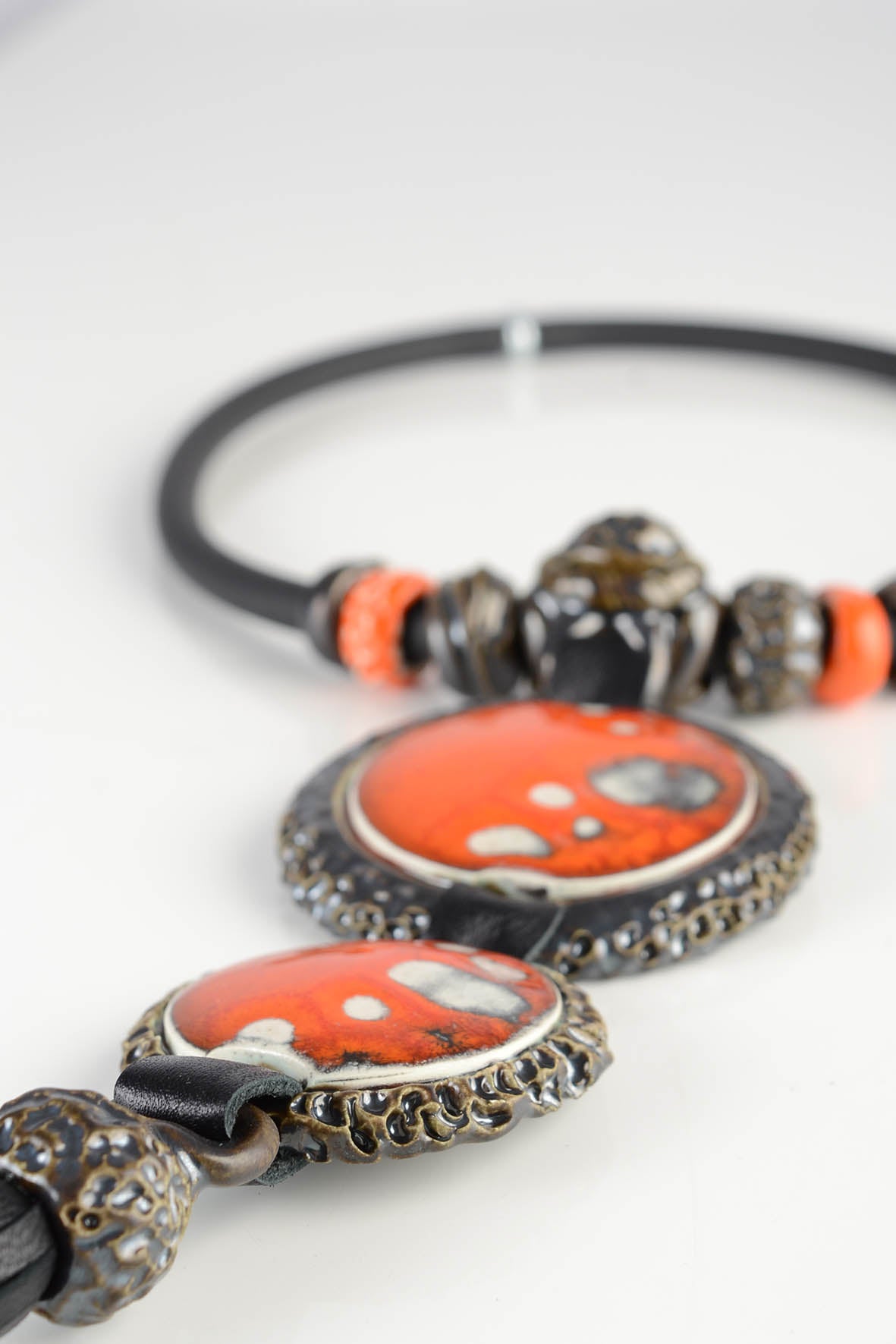 Orange Chunky Statement Necklace