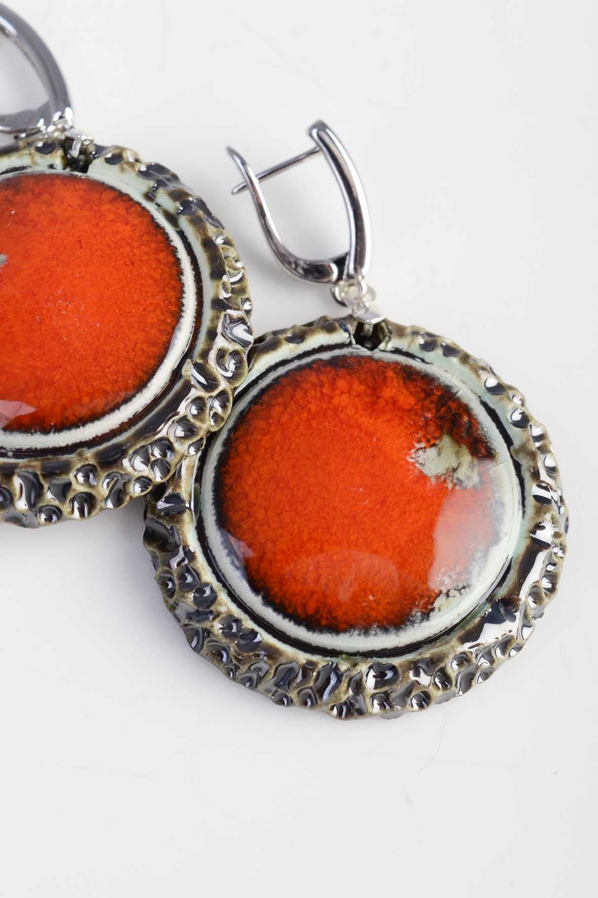 Orange Fashion Earrings For Women - Unique Handmade Earrings
