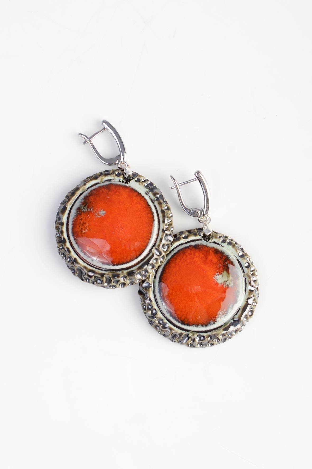 Orange Fashion Earrings For Women - Unique Handmade Earrings