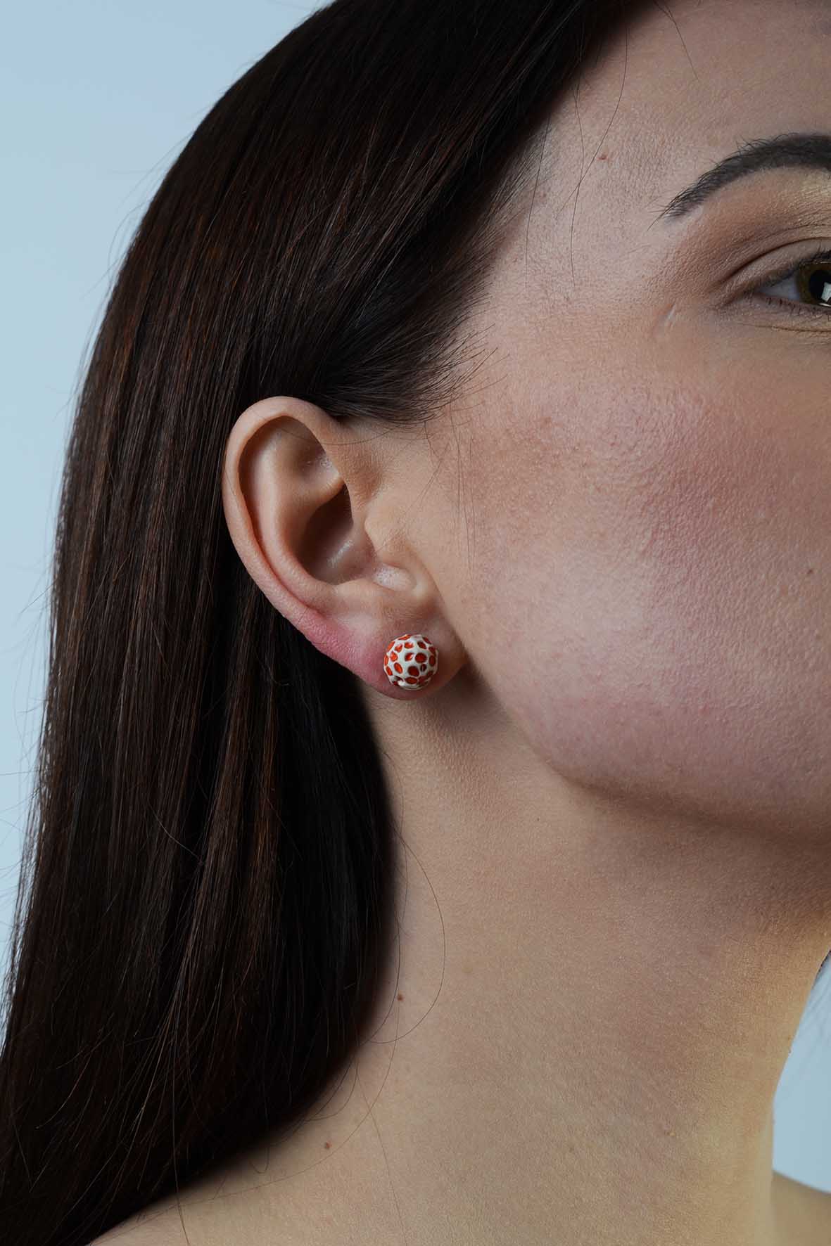 Orange Boho Earrings Studs